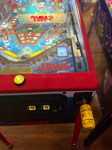 Image of Stern Pinball LOADED Jaws 50th Anniversary Pinball Machine with Stern Topper
