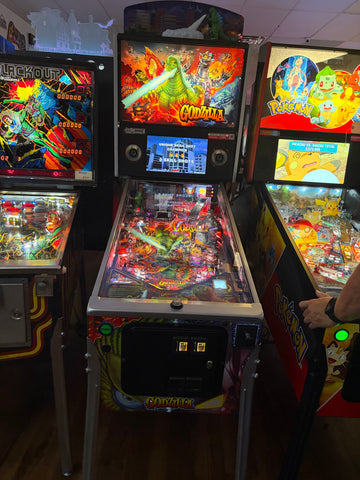 Image of Stern Pinball Godzilla Limited Edition Pinball Machine with Stern Topper