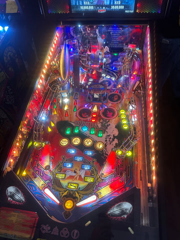 Image of Stern Pinball LOADED Led Zeppelin Premium Pinball Machine with Official Topper