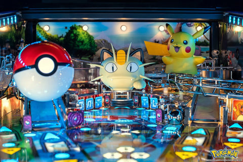 Image of Stern Pinball Pokémon Limited Edition Pinball Machine with Stern Magikarp Topper READY TO SHIP
