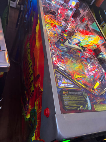 Image of Stern Pinball Godzilla Limited Edition Pinball Machine with Stern Topper