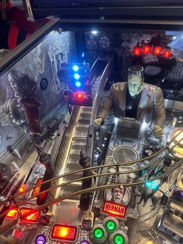 Image of Stern Pinball LOADED The Munsters Premium Black & White Pinball Machine