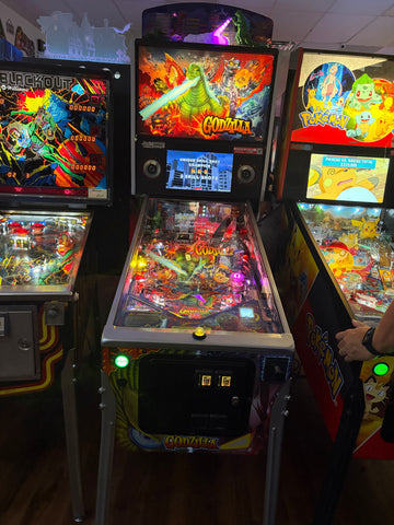 Image of Stern Pinball Godzilla Limited Edition Pinball Machine with Stern Topper