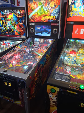 Image of Stern Pinball Godzilla Limited Edition Pinball Machine with Stern Topper