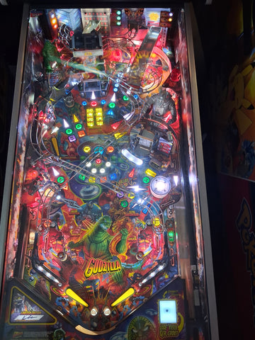 Image of Stern Pinball Godzilla Limited Edition Pinball Machine with Stern Topper