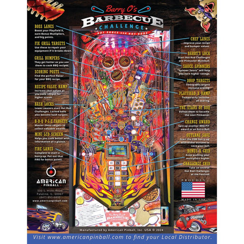 Image of American Pinball Barry O's BBQ Challenge Classic Pinball Machine