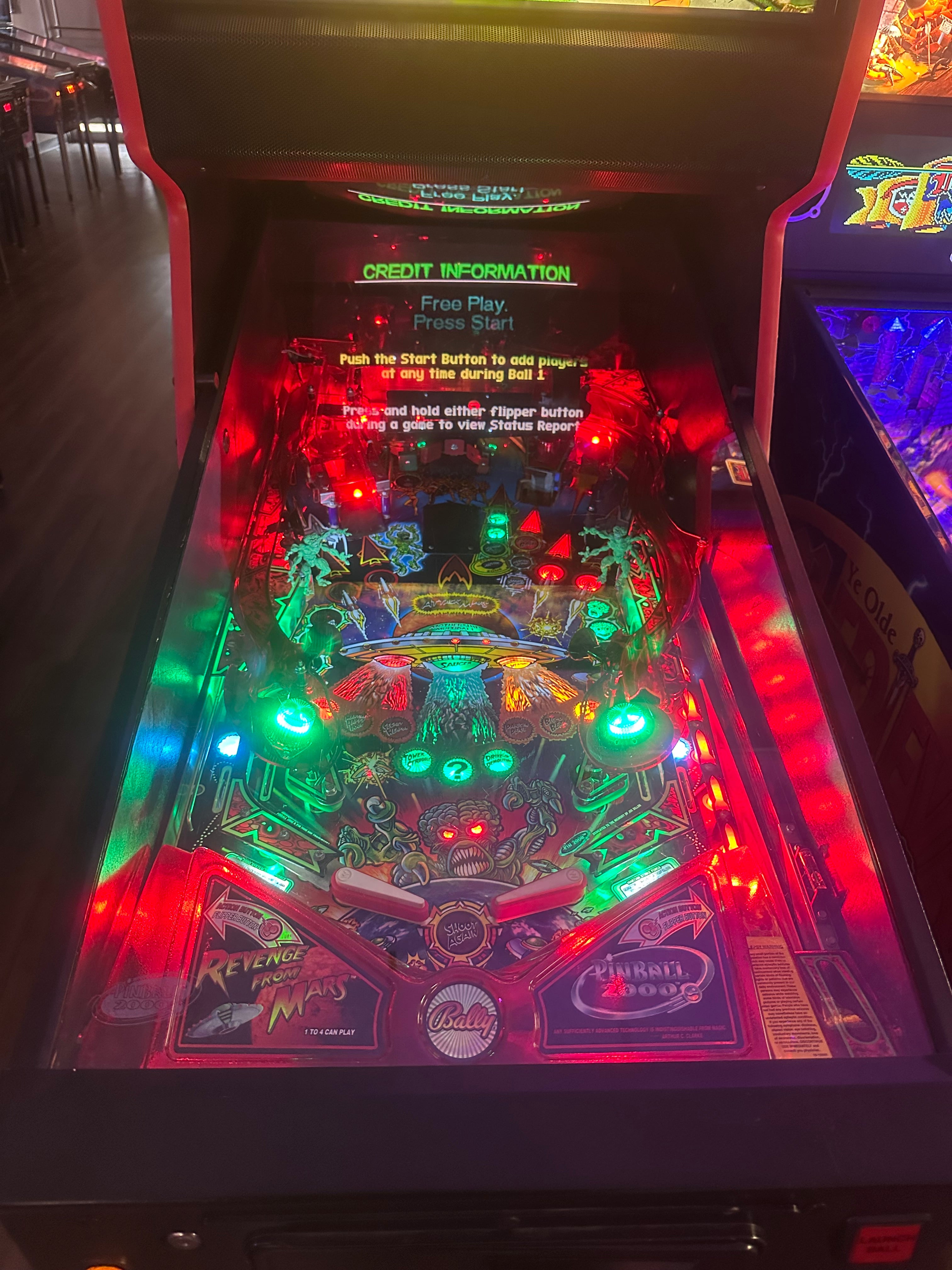Bally Revenge From Mars Pinball Machine