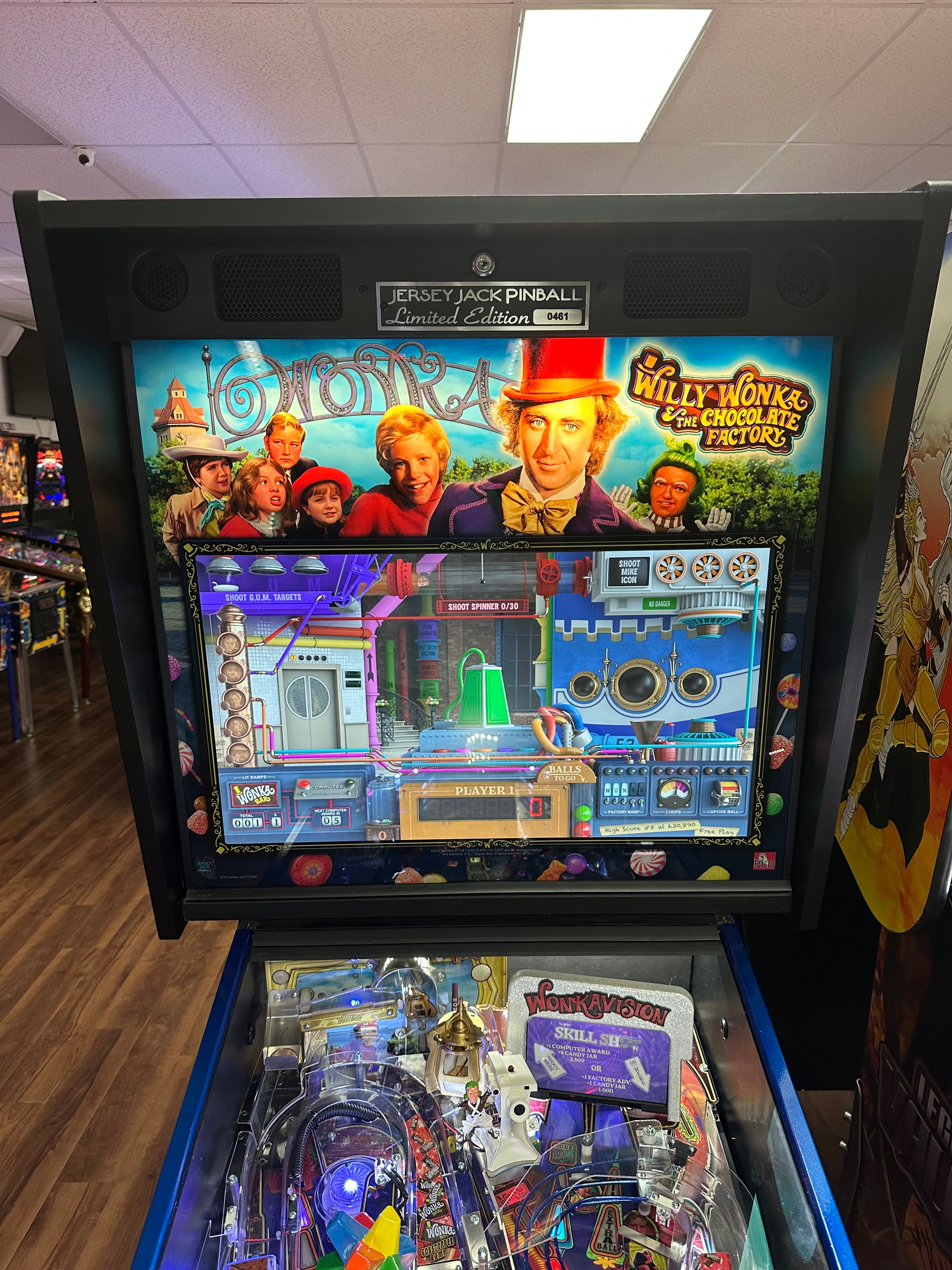 JJP Willy Wonka & the Chocolate Factory Limited Edition Pinball Machine