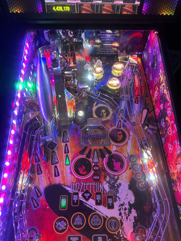 Image of Stern Pinball LOADED Led Zeppelin Premium Pinball Machine with Official Topper