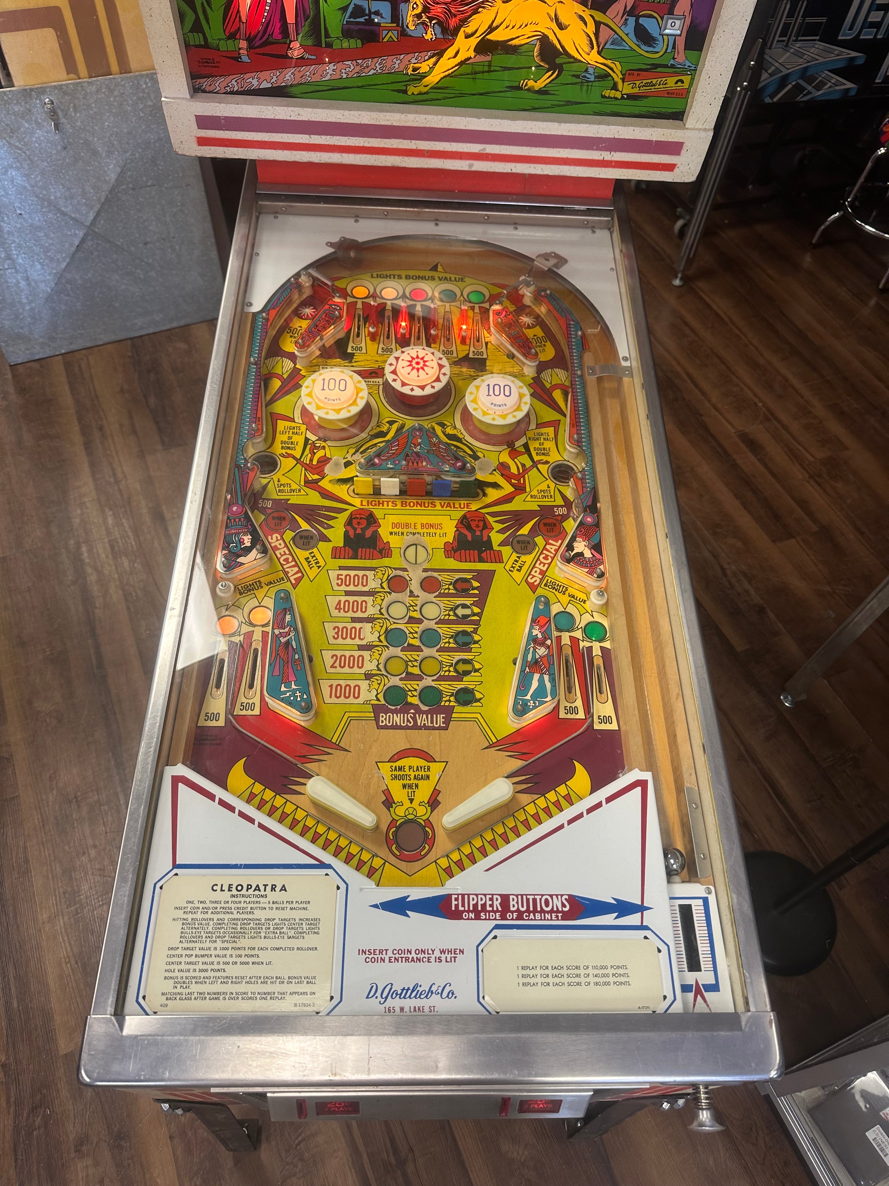 Gottlieb Cleopatra Pinball Machine