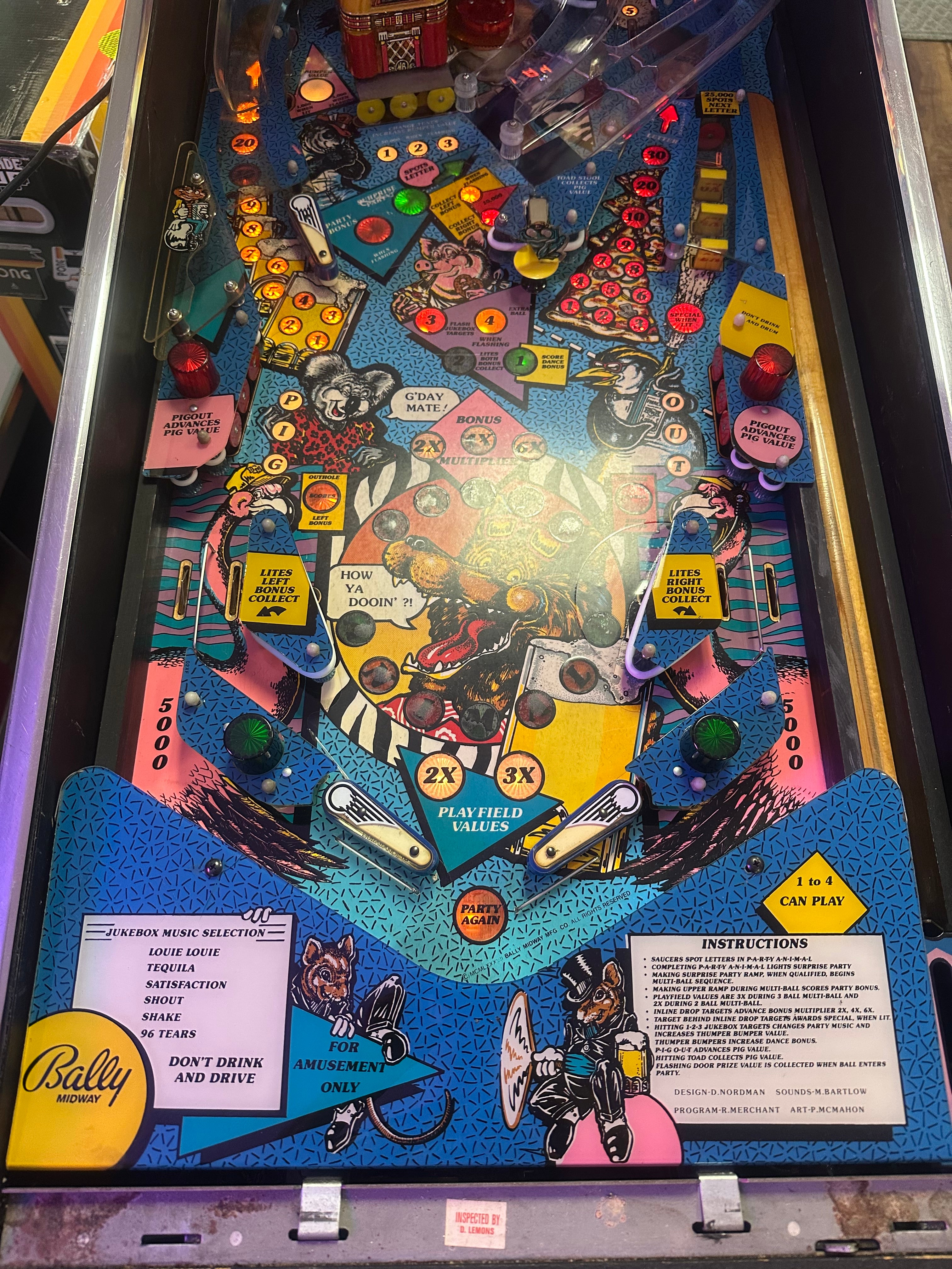 Bally Party Animal Pinball Machine