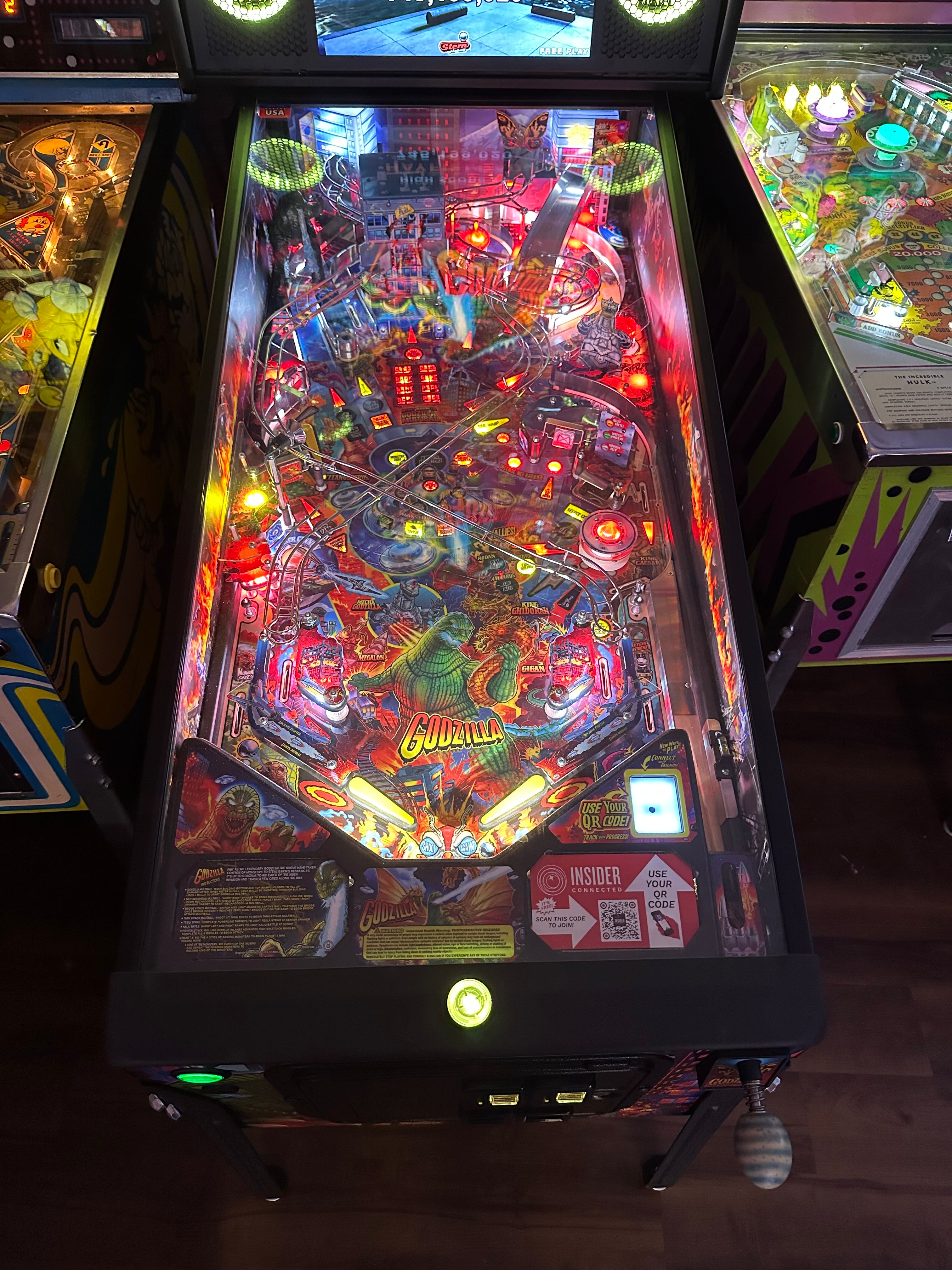 Stern Pinball LOADED Godzilla Pro Pinball Machine with Stern Topper