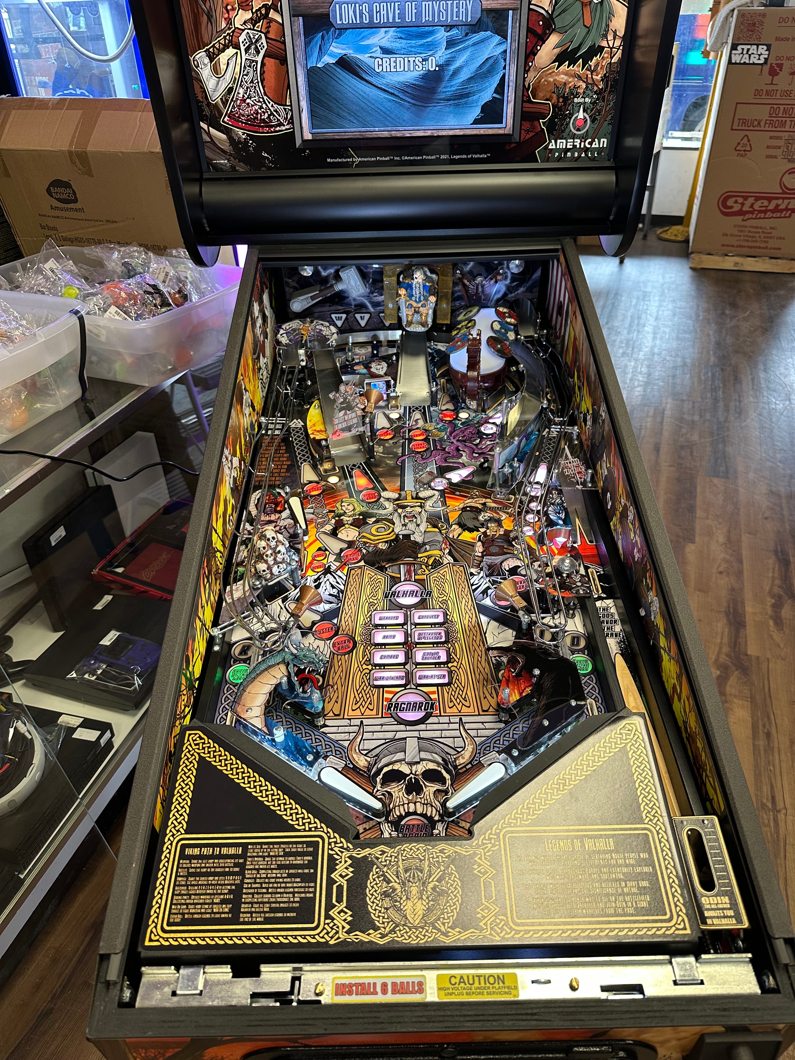 American Pinball Legends of Valhalla Classic Pinball Machine