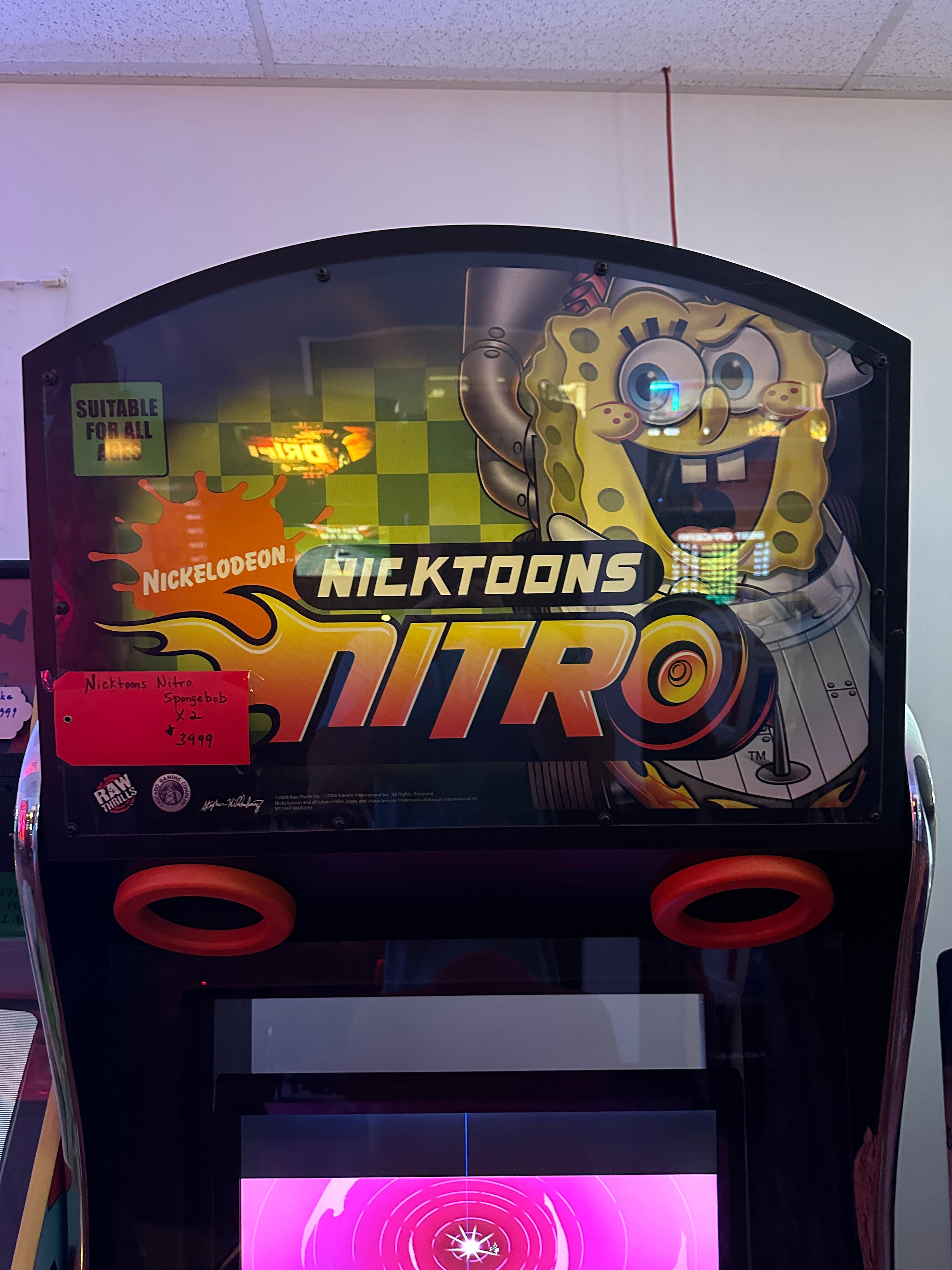 Chicago Gaming Company Nicktoons Racing Arcade Game