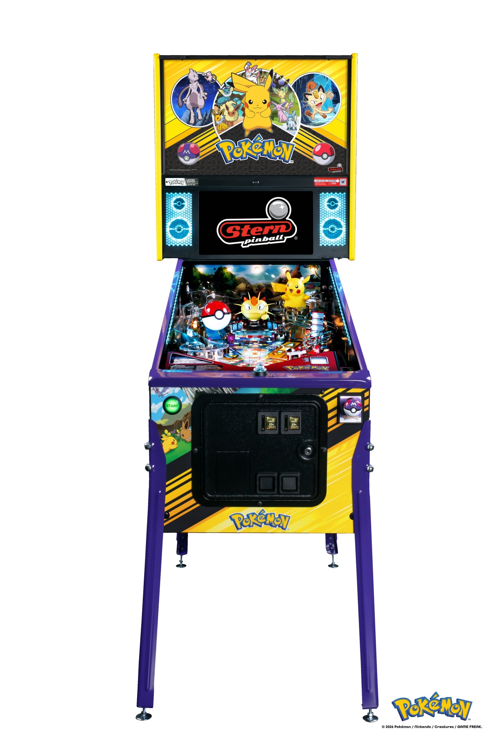 Stern Pinball Pokémon Limited Edition Pinball Machine with Stern Magikarp Topper READY TO SHIP