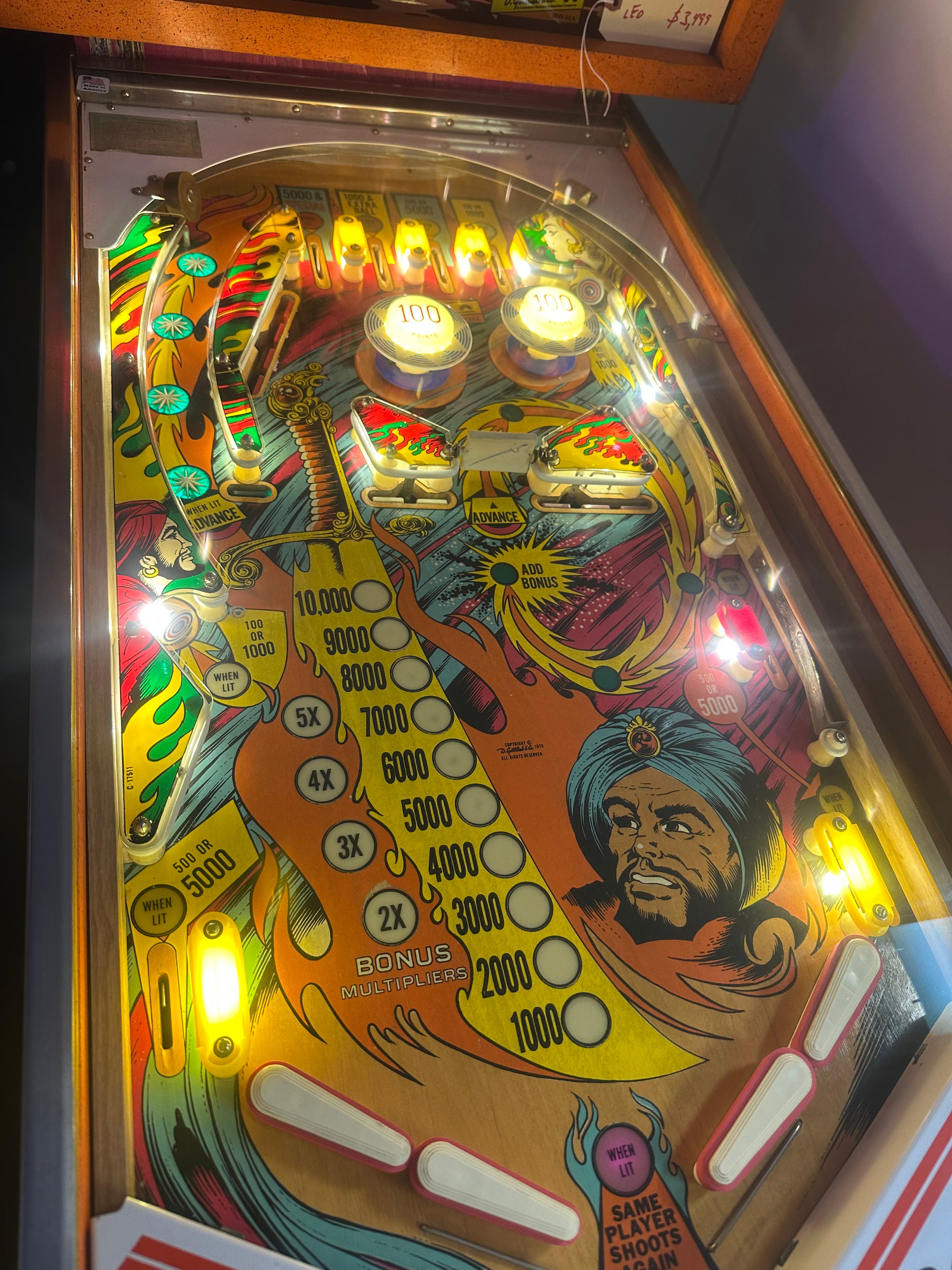 Gottlieb Sinbad Pinball Machine