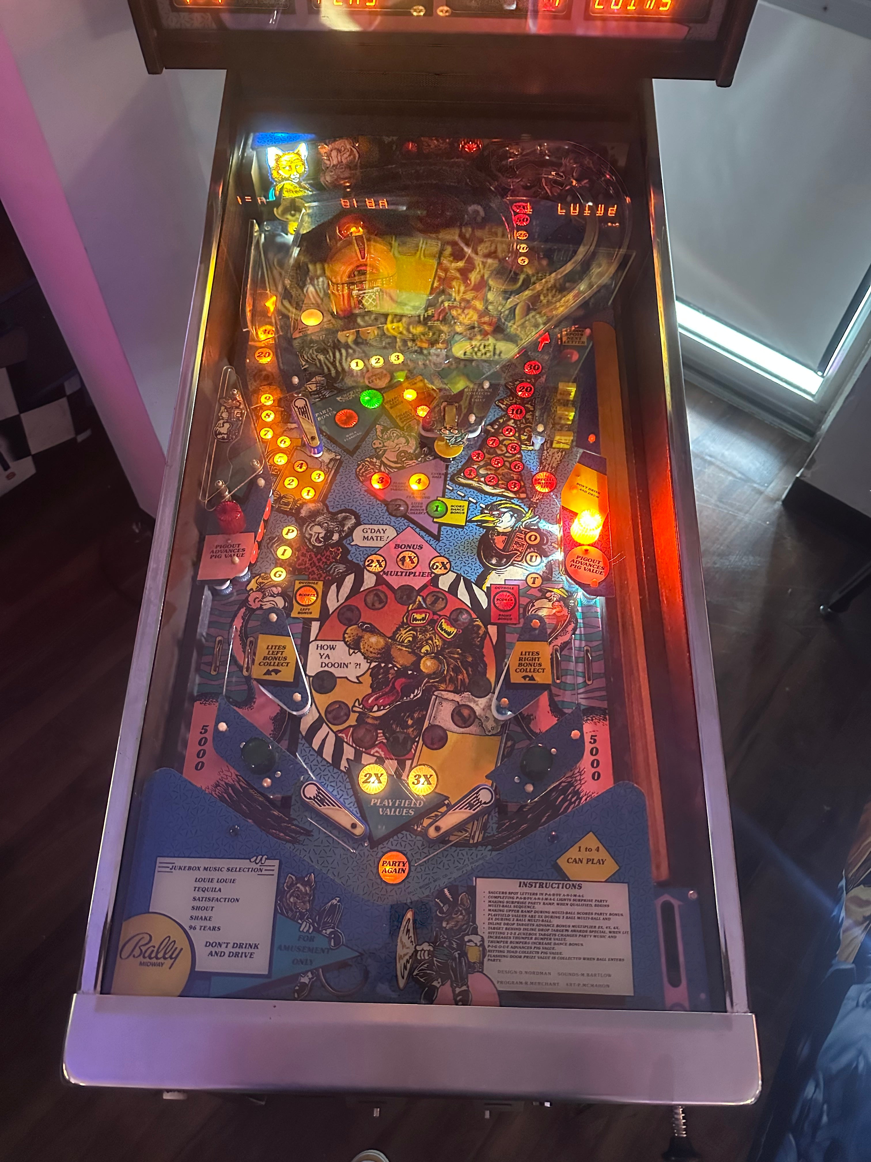 Bally Party Animal Pinball Machine