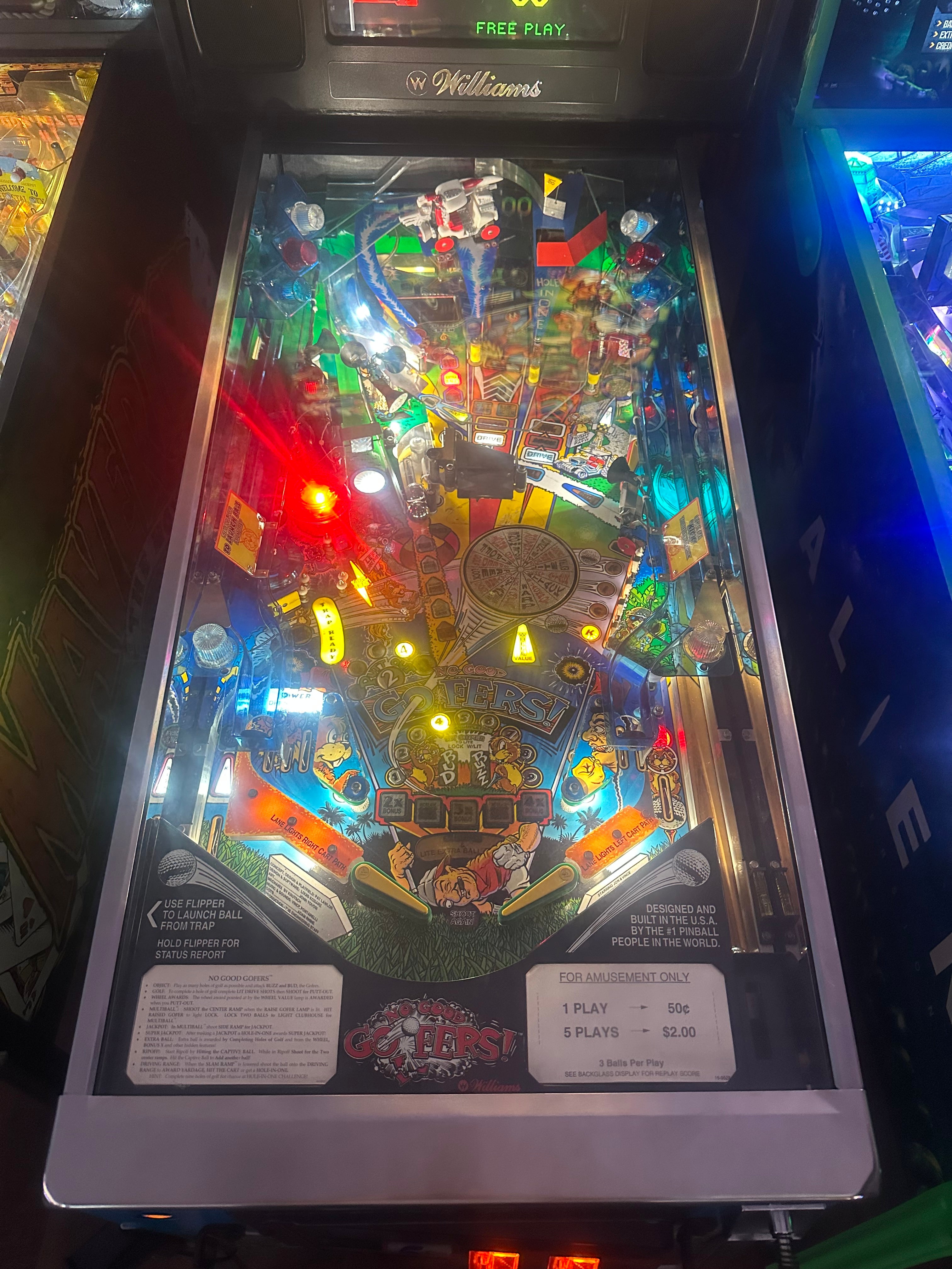 Williams LOADED No Good Gophers Pinball Machine