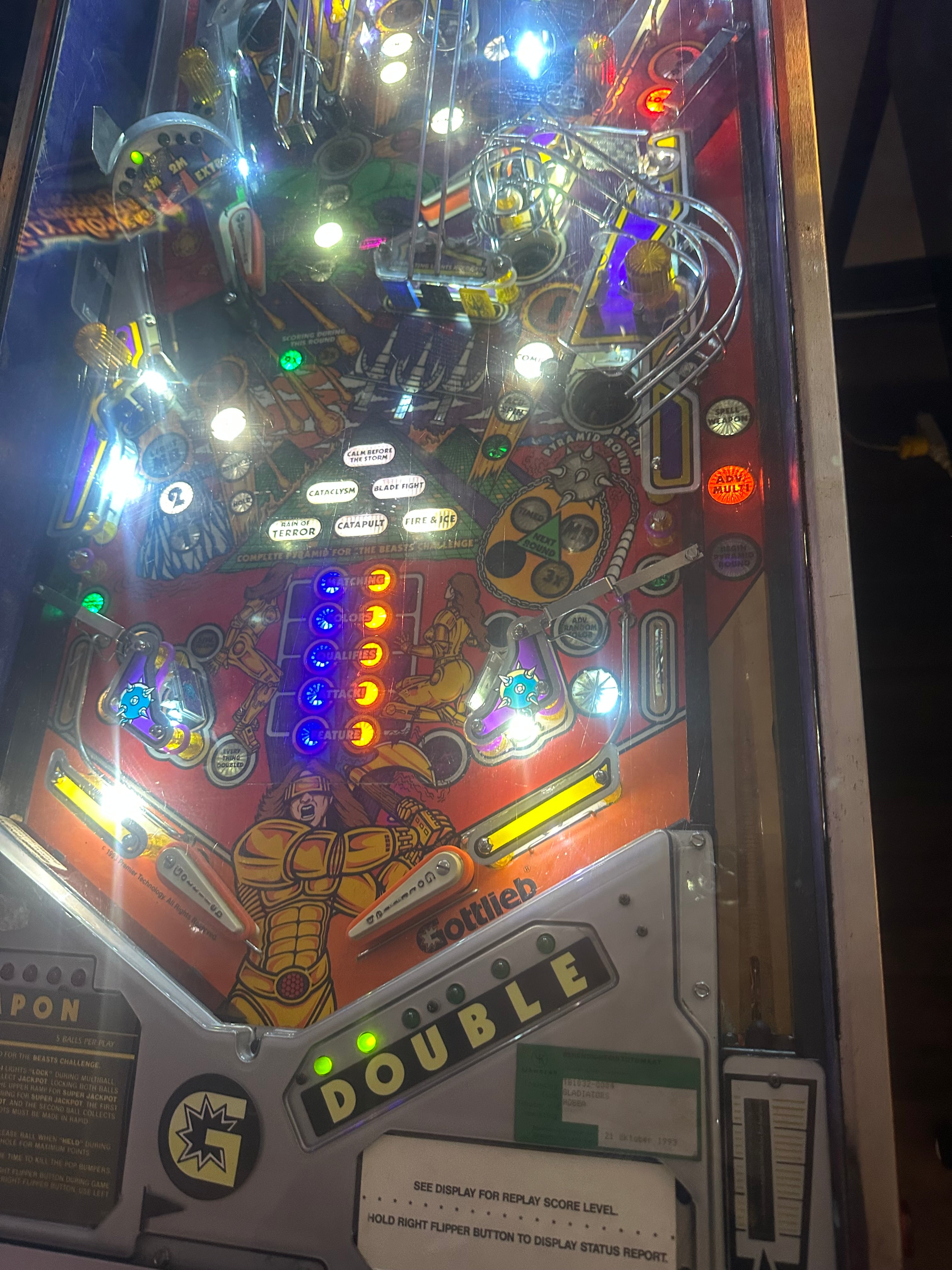 Gottlieb Gladiators Pinball Machine
