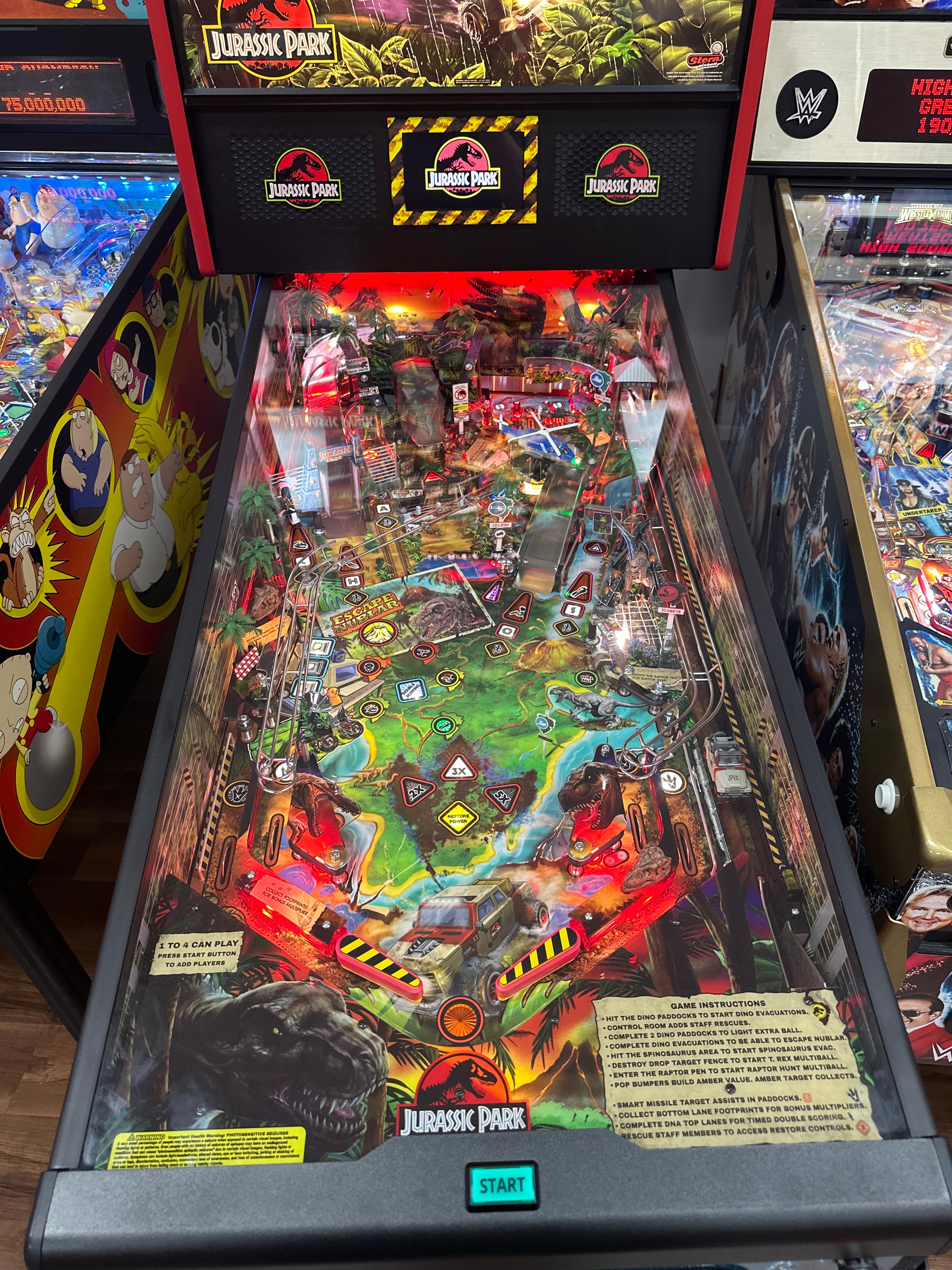 Stern Pinball LOADED Jurassic Park Home Pinball Machine