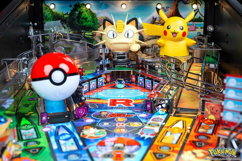 Image of Stern Pinball Pokémon Limited Edition Pinball Machine with Stern Magikarp Topper READY TO SHIP