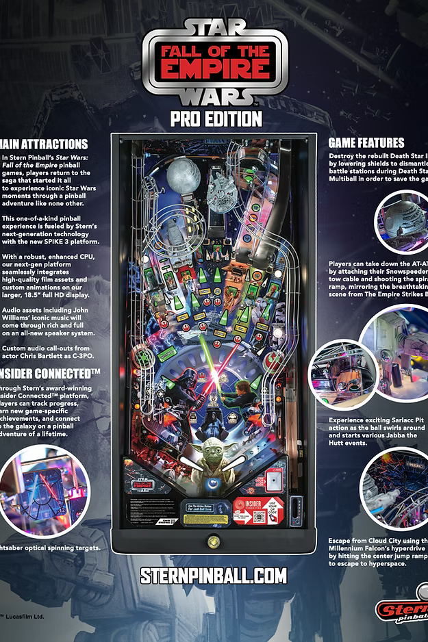 Stern Pinball Star Wars: Fall of the Empire Pro Pinball Machine FREE SHIPPING
