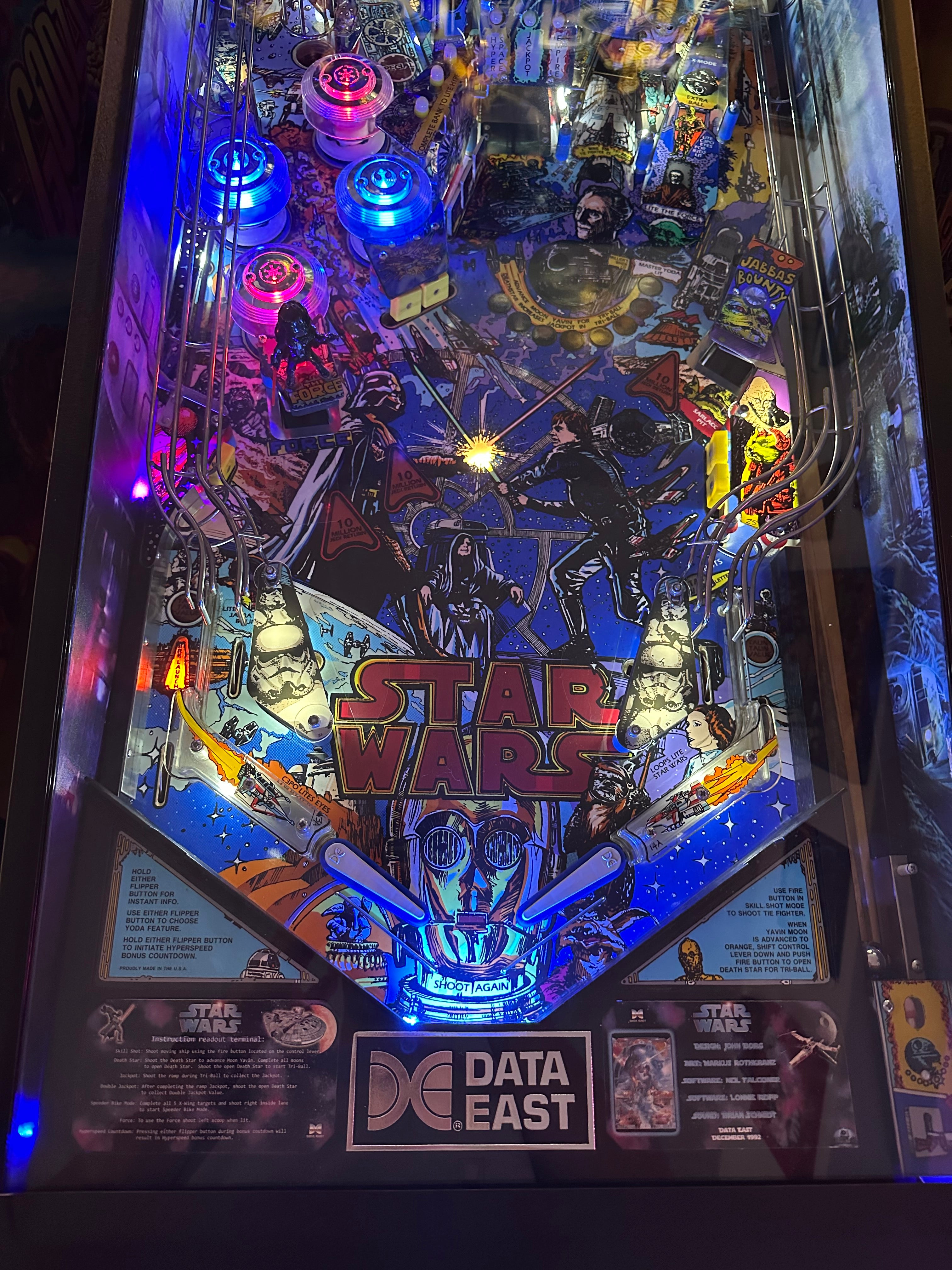 Data East LOADED Star Wars Pinball Machine