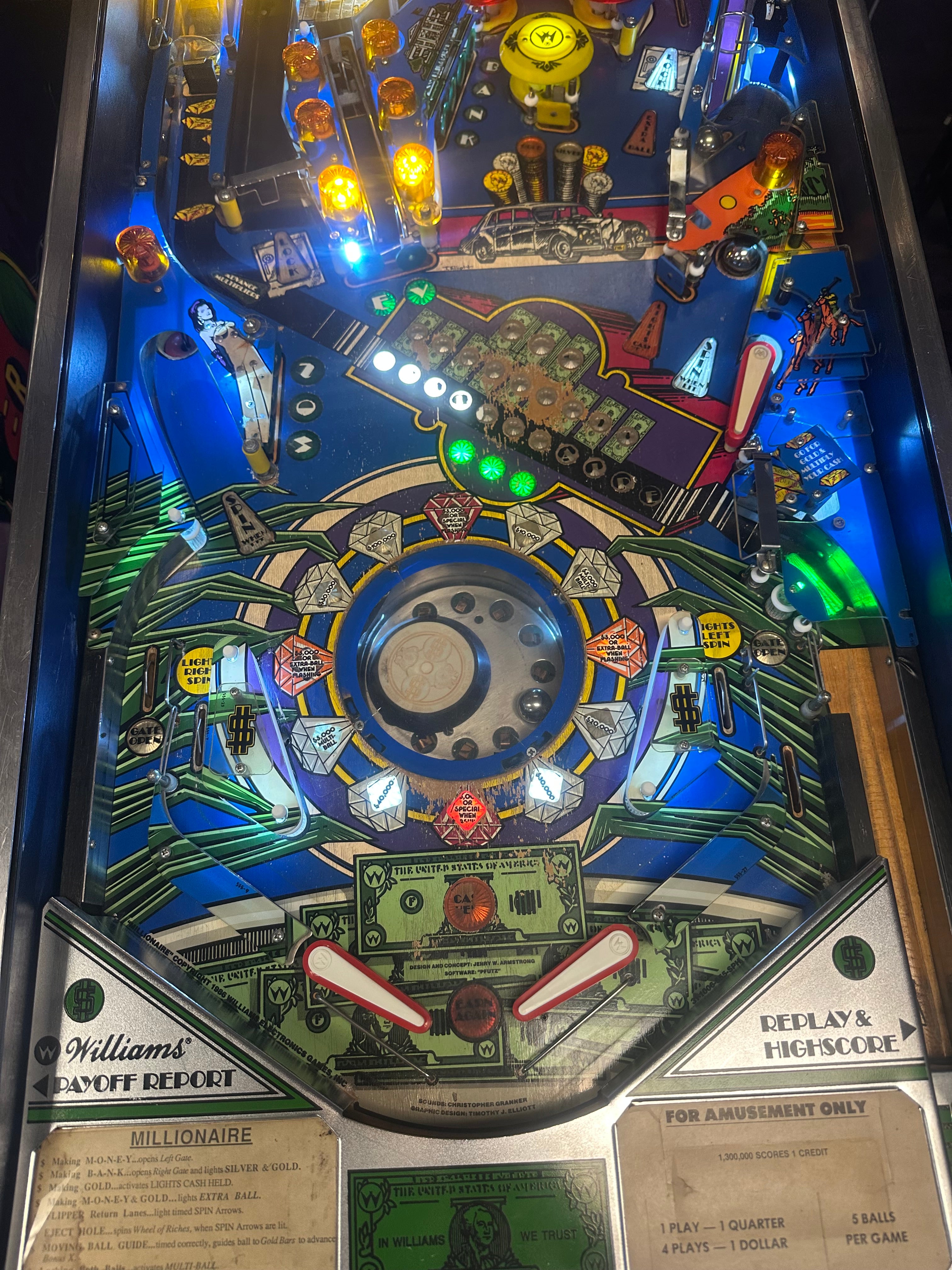 Williams Millionaire Pinball Machine
