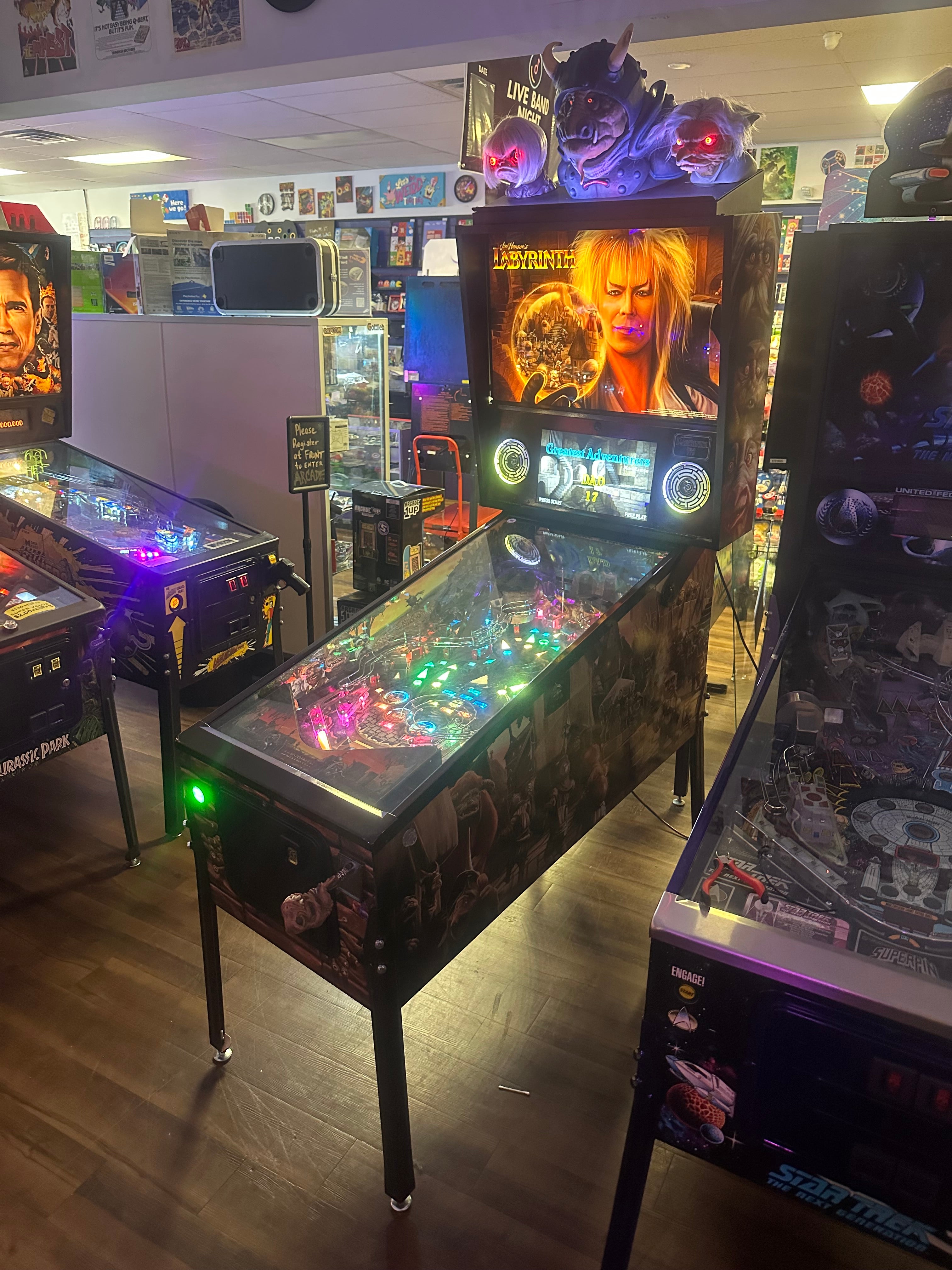 Jim Henson's Labyrinth Pinball Machine with Official Topper
