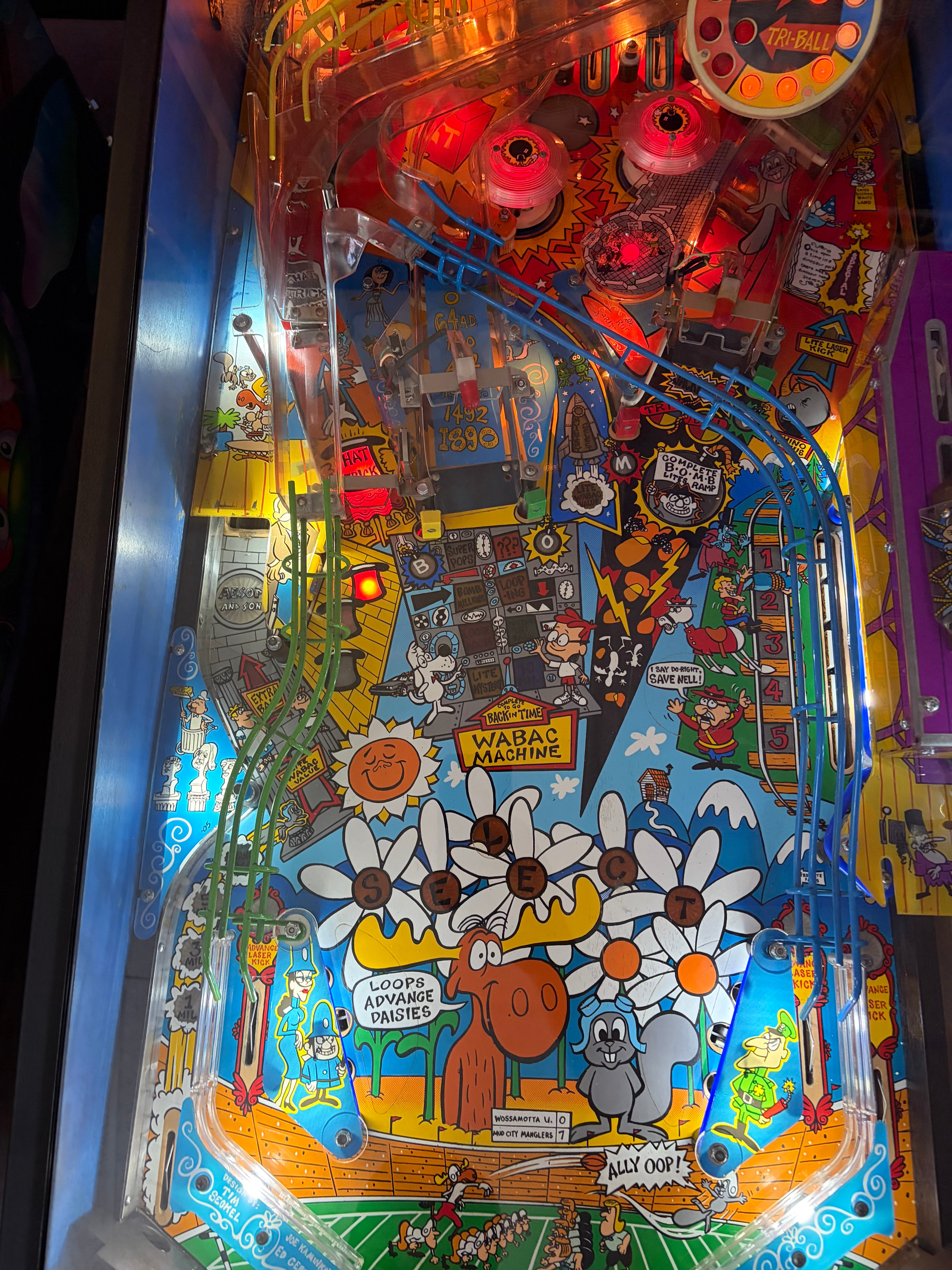 Data East The Adventures of Rocky and Bullwinkle and Friends Pinball Machine