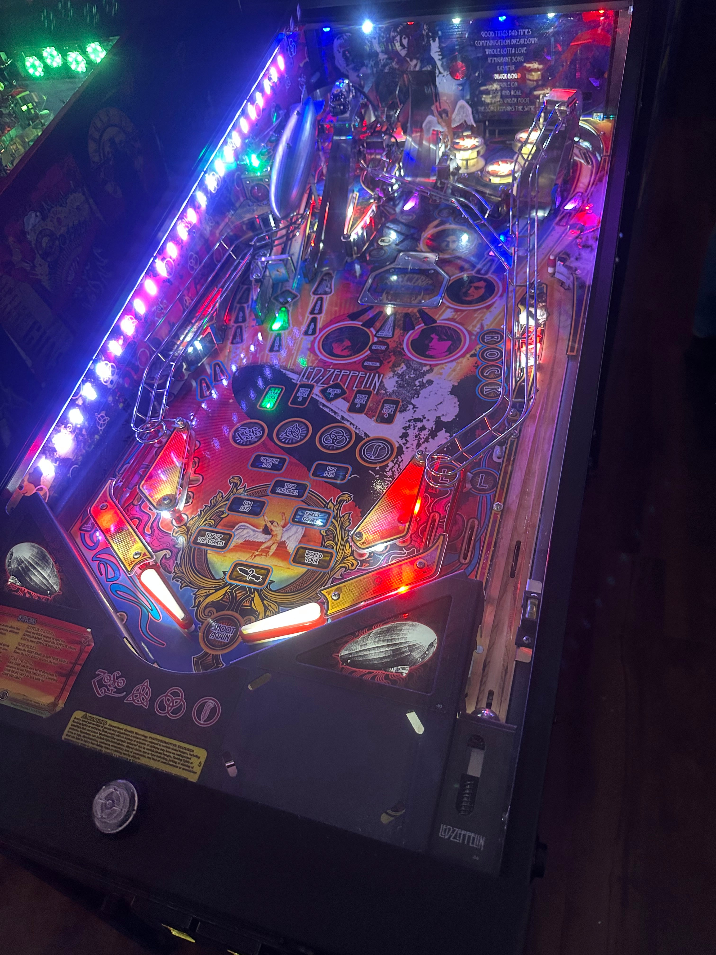 Stern Pinball LOADED Led Zeppelin Premium Pinball Machine with Official Topper