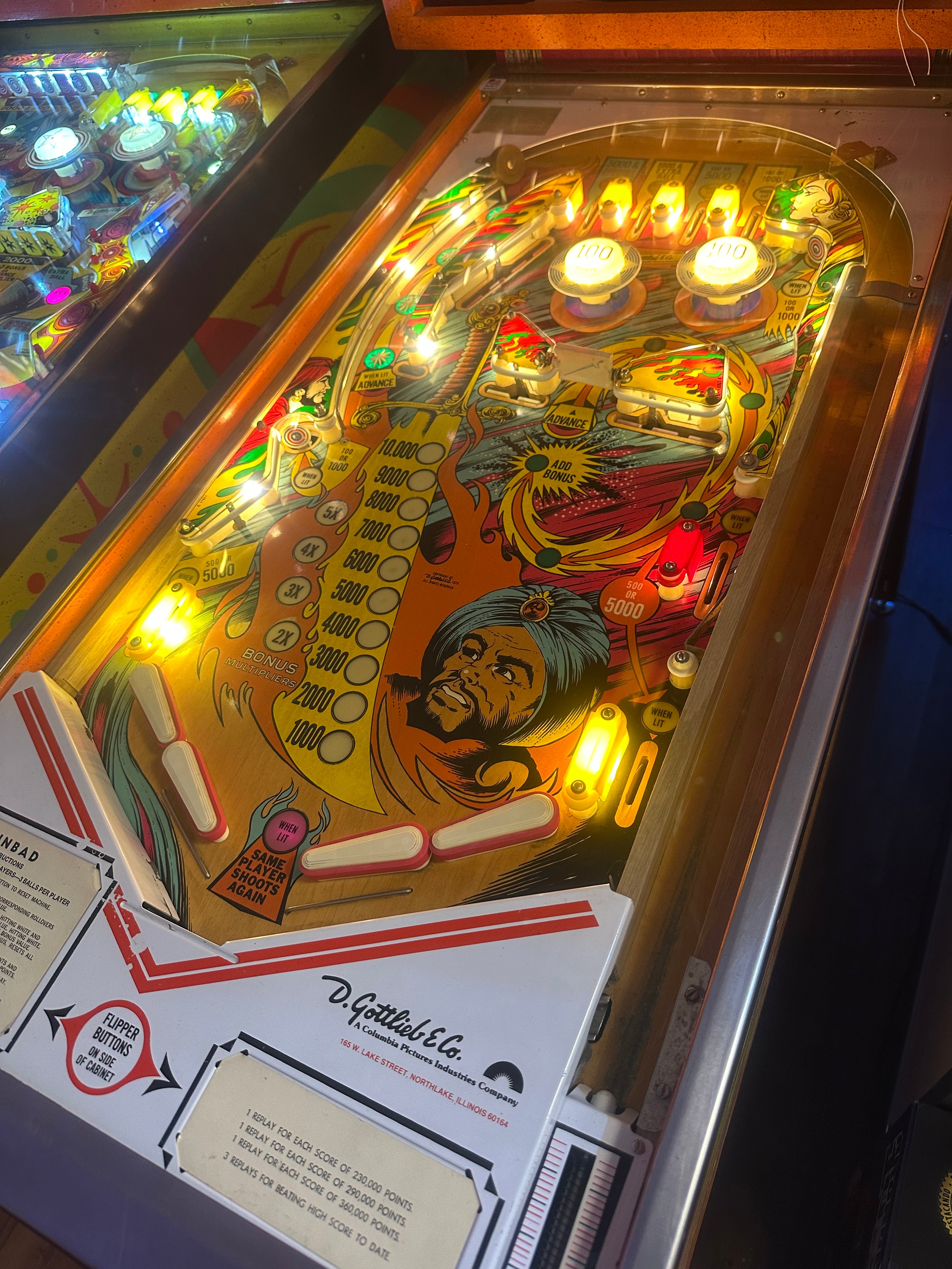 Gottlieb Sinbad Pinball Machine
