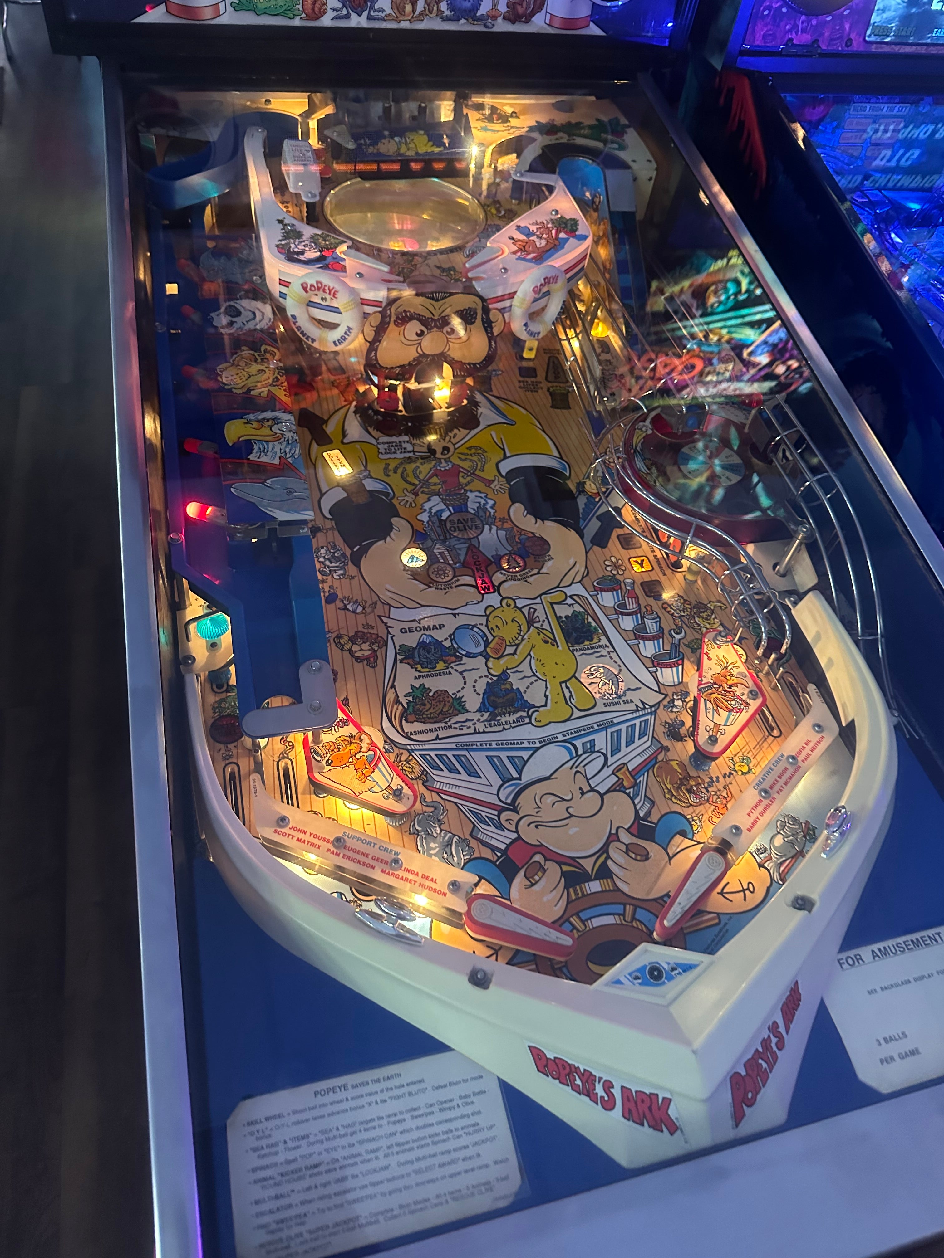Bally Popeye Saves the Earth Pinball Machine