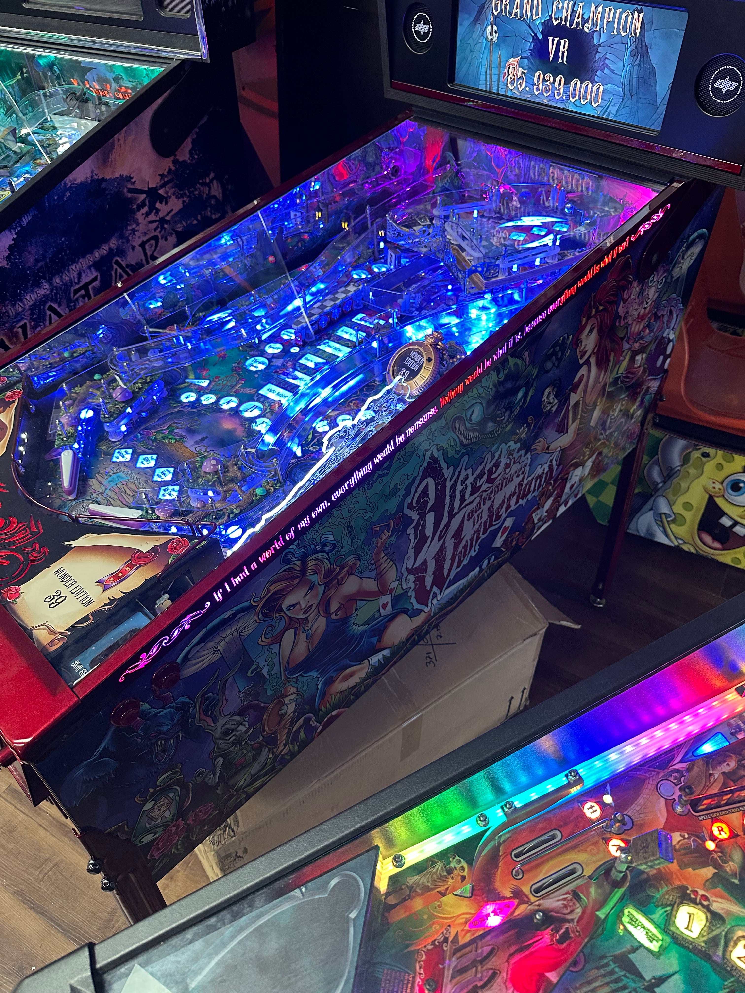 Dutch Pinball Alice's Adventures in Wonderland Pinball Machine with Topper