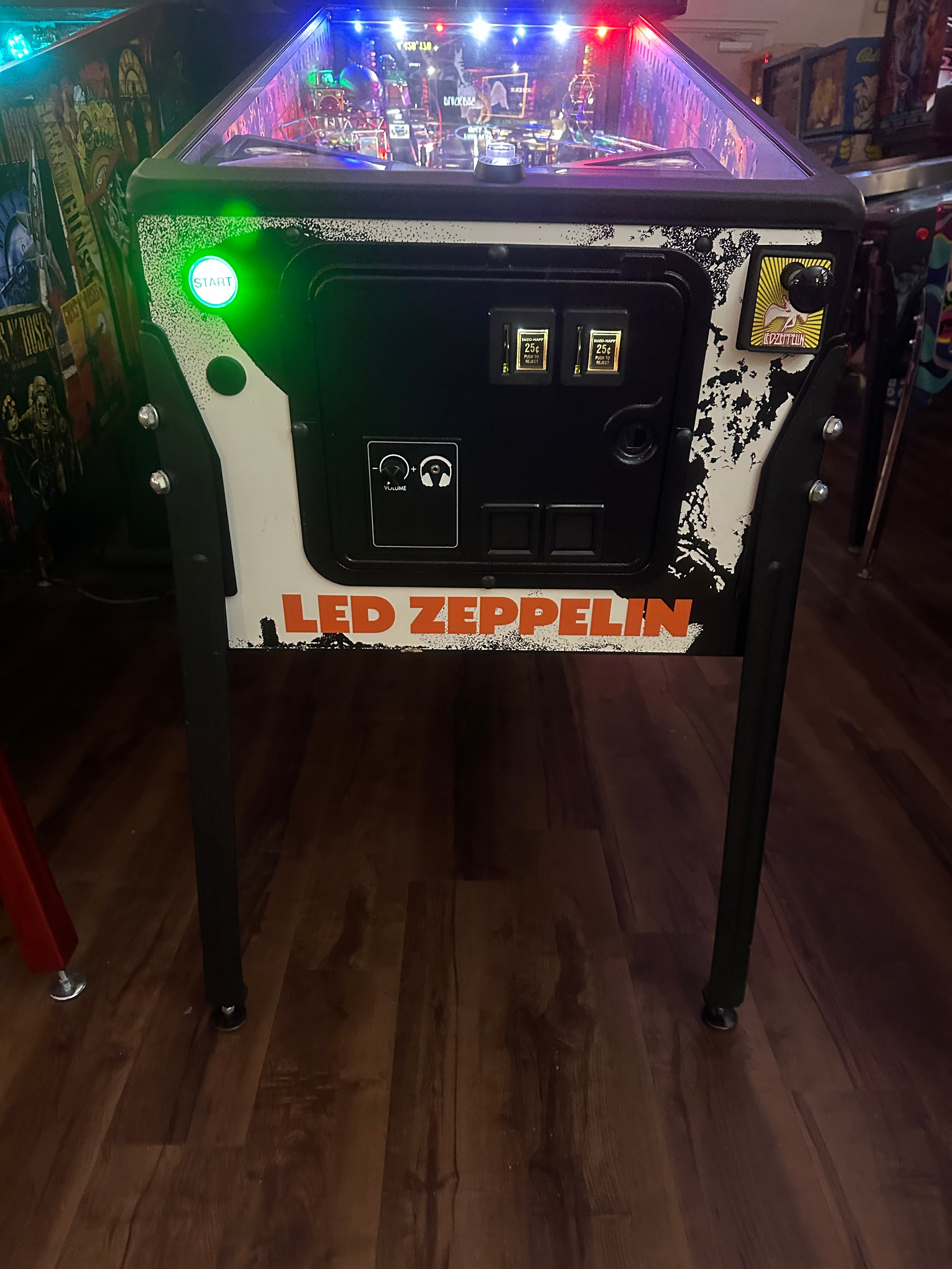Stern Pinball LOADED Led Zeppelin Premium Pinball Machine with Official Topper
