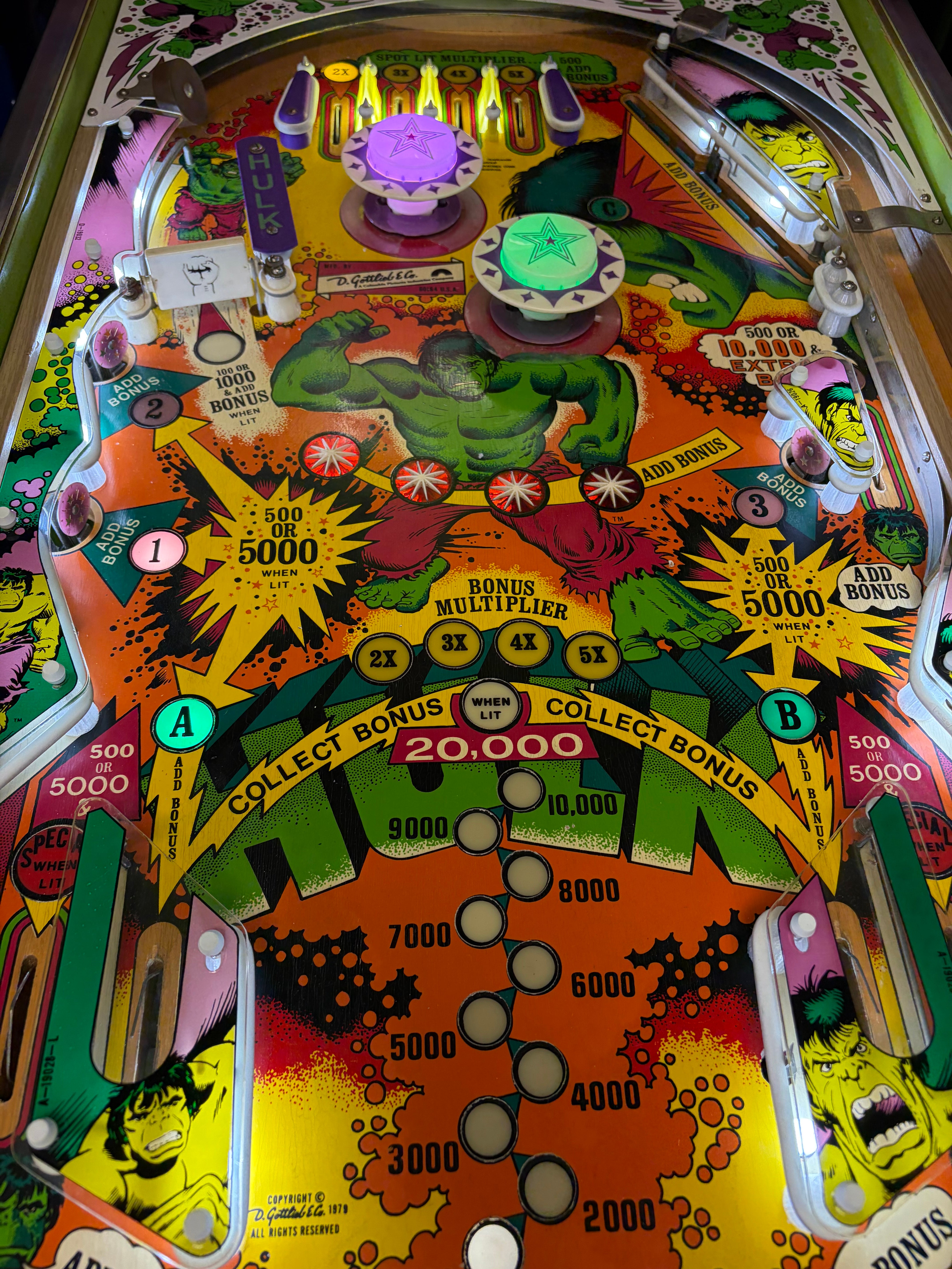 Gottlieb The Incredible Hulk Pinball Machine