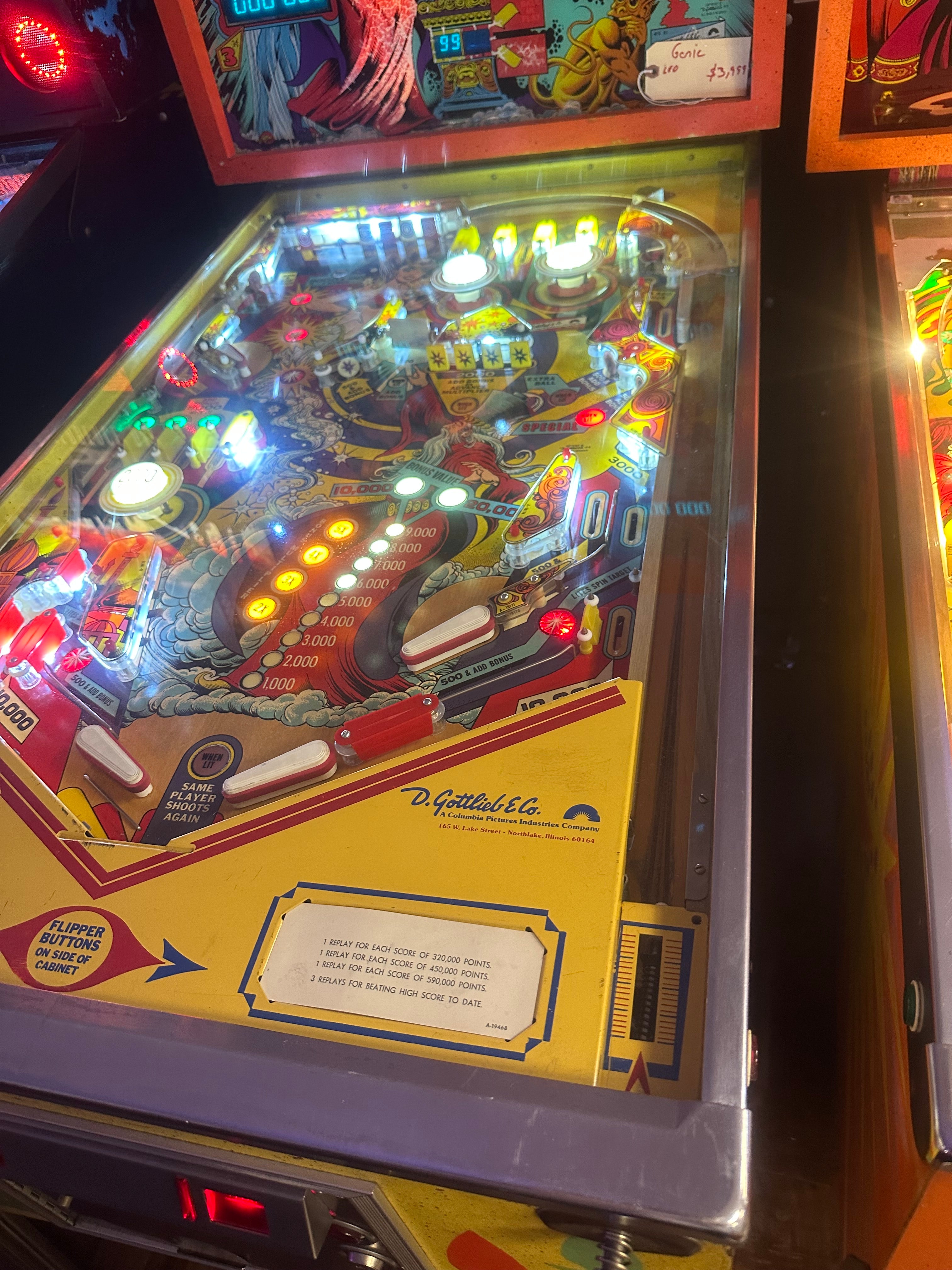 Gottlieb Genie Pinball Machine
