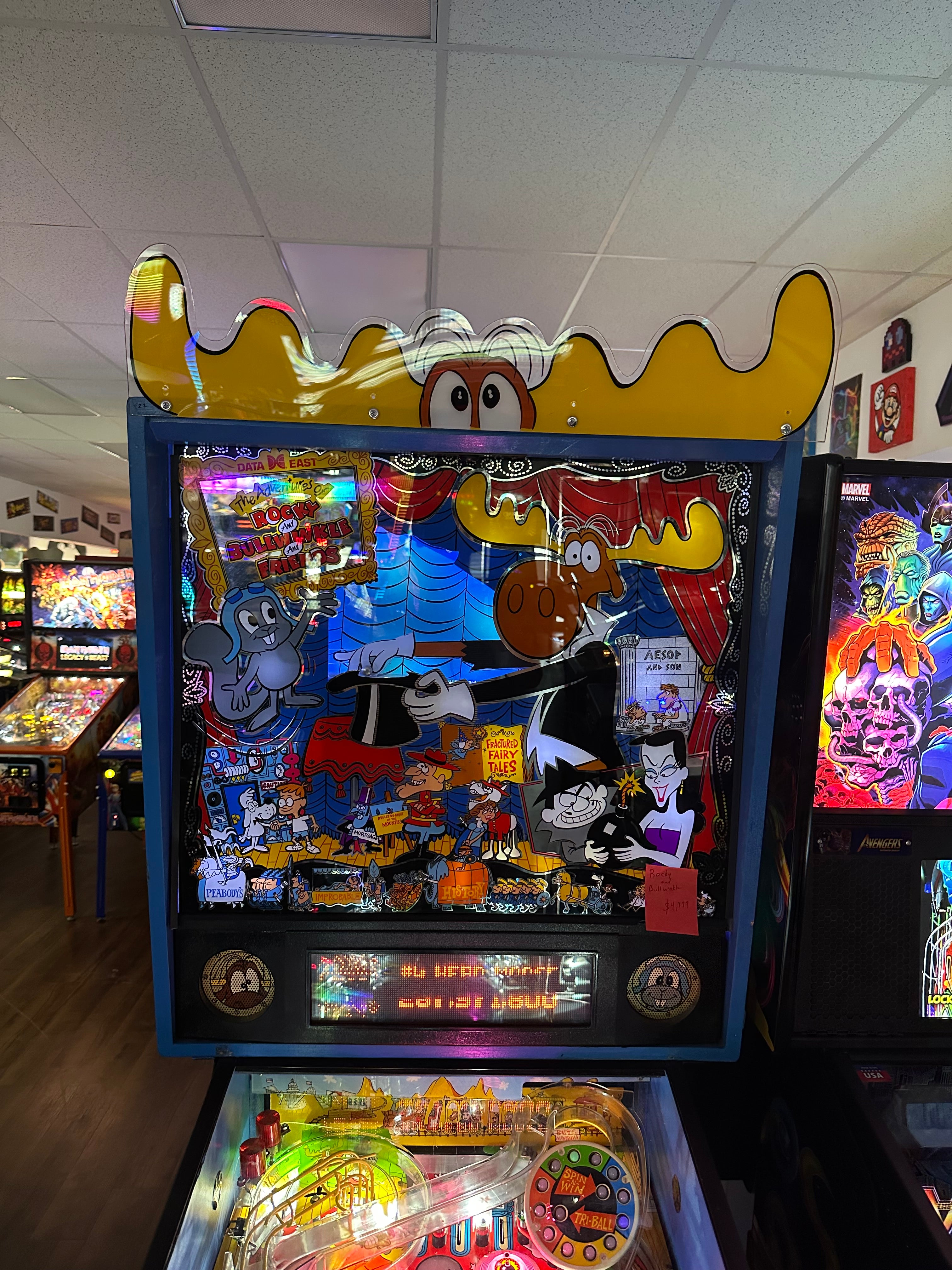 Data East The Adventures of Rocky and Bullwinkle and Friends Pinball Machine