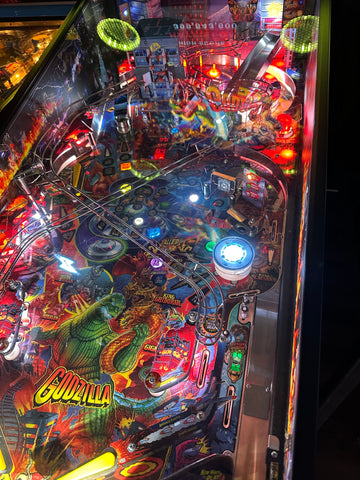 Image of Stern Pinball LOADED Godzilla Pro Pinball Machine with Stern Topper