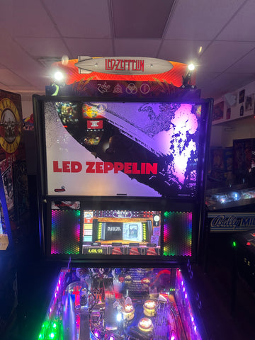 Image of Stern Pinball LOADED Led Zeppelin Premium Pinball Machine with Official Topper