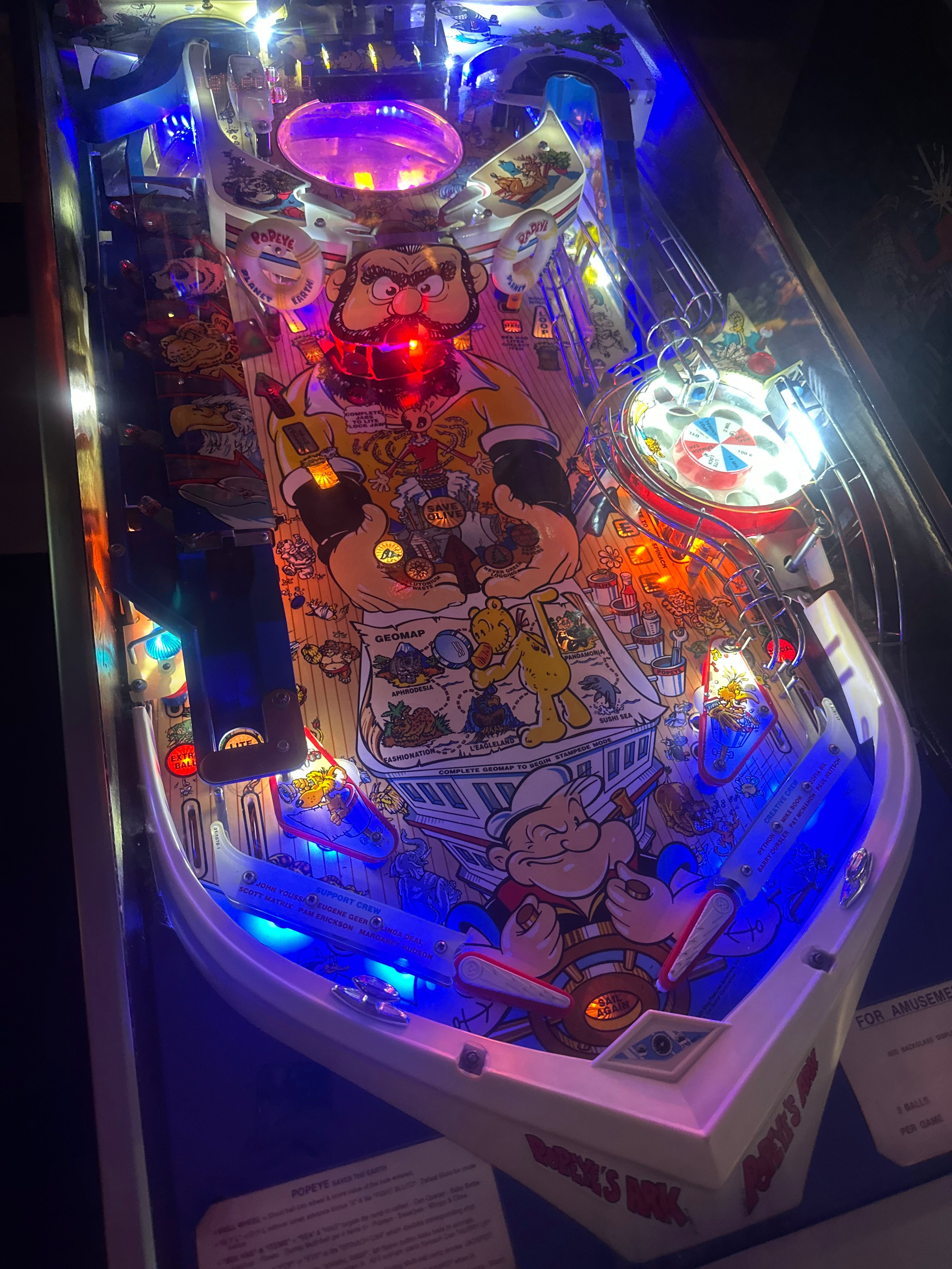 Bally Popeye Saves the Earth Pinball Machine