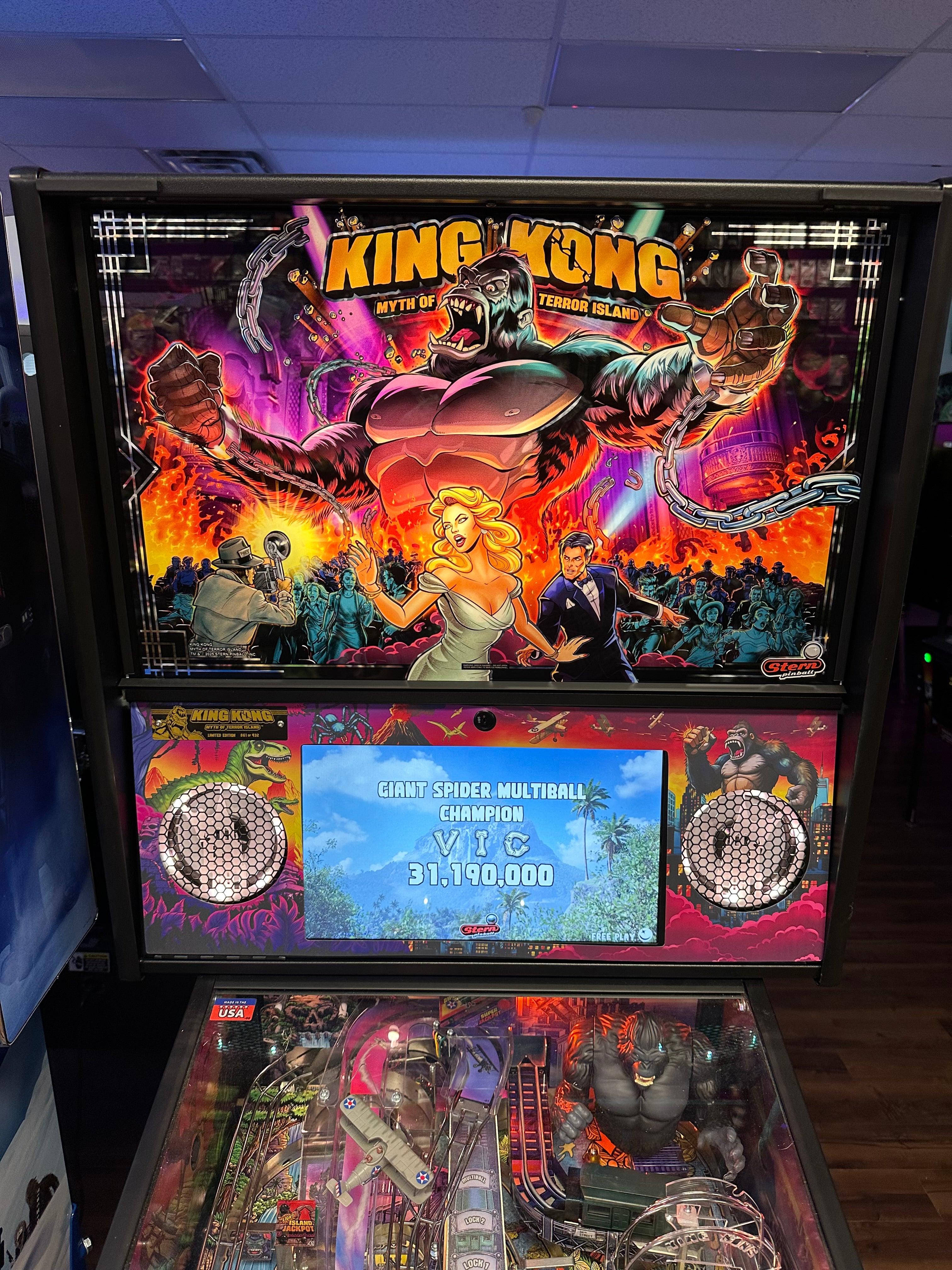 Stern Pinball LOADED King Kong: Myth of Terror Island Limited Edition Pinball Machine