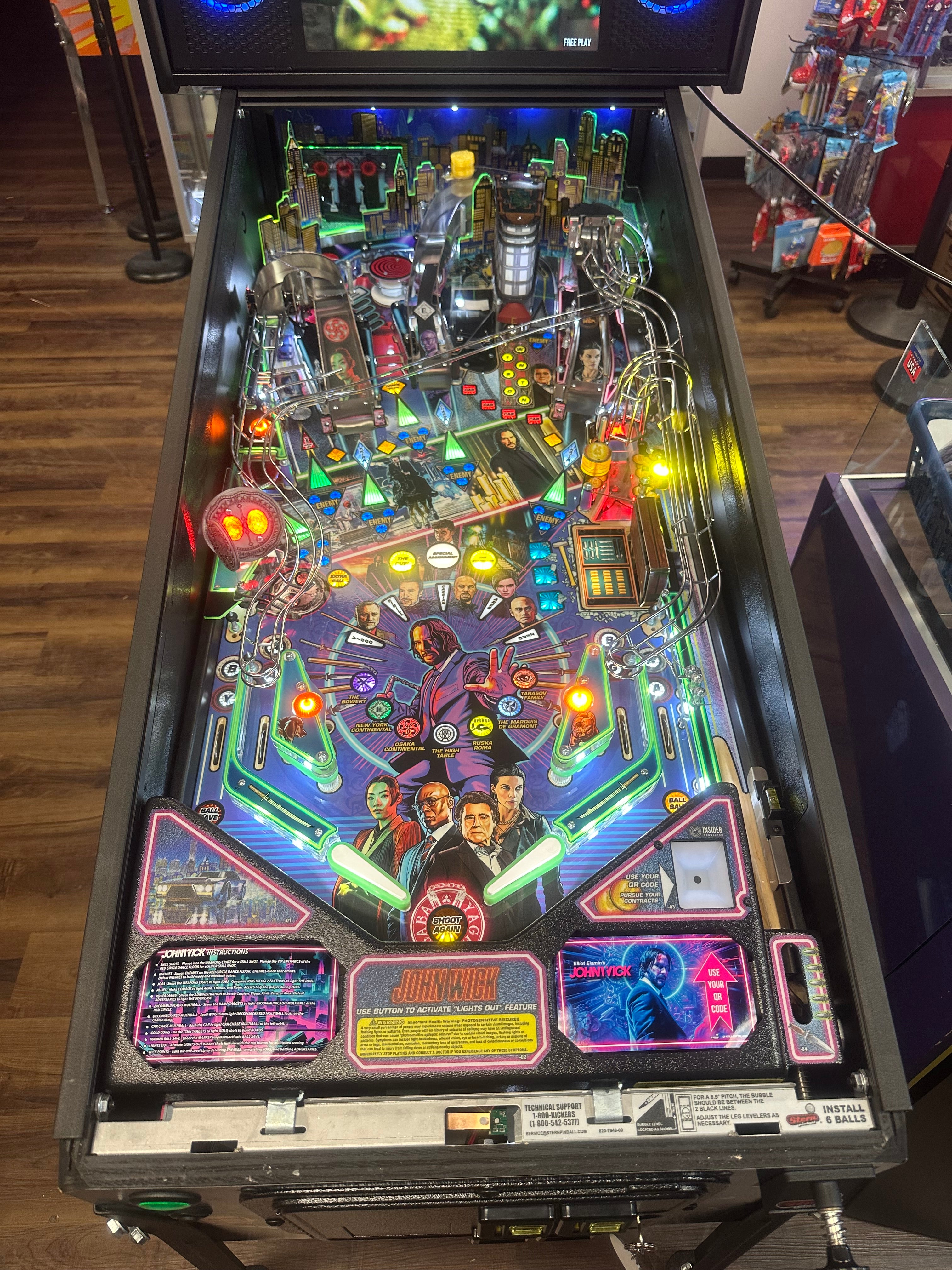 Stern Pinball John Wick Pro Pinball Machine with Upgrades