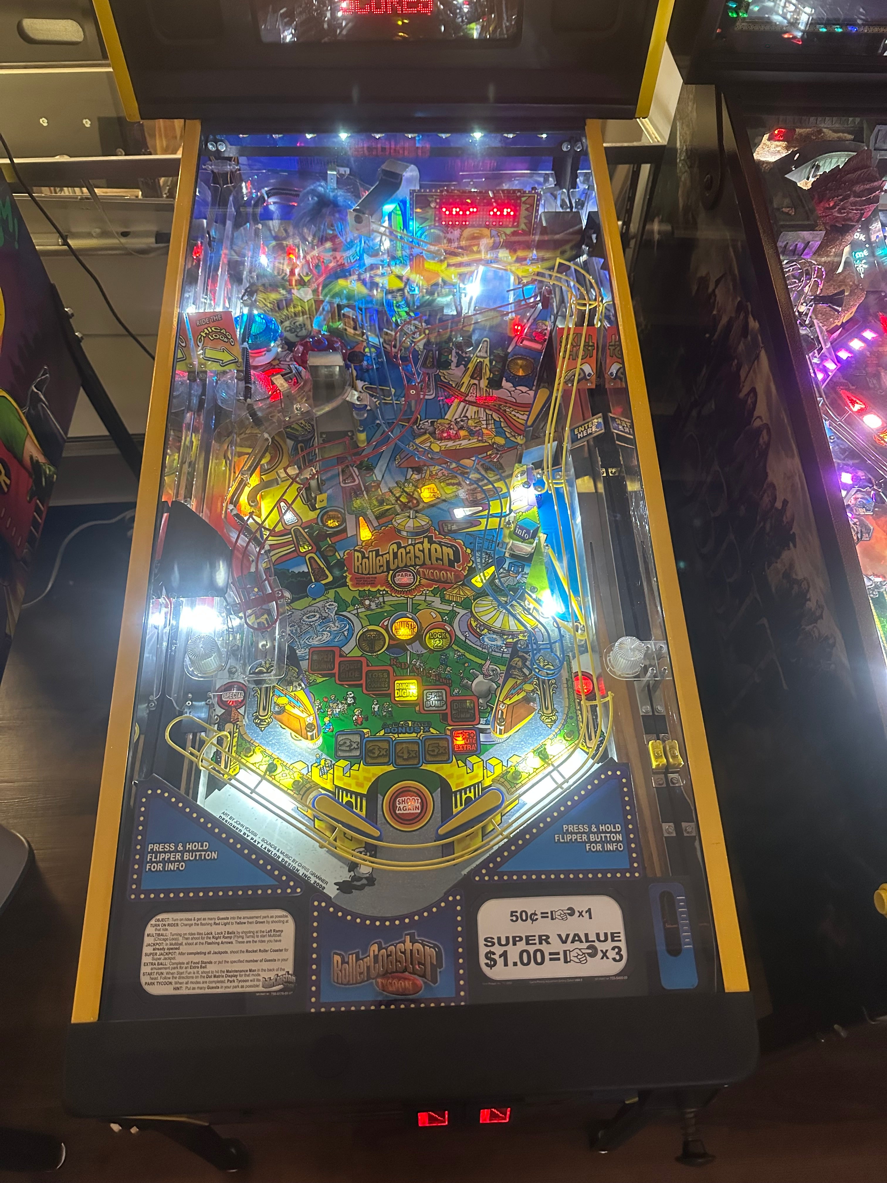 Stern Pinball Roller Coaster Tycoon Pinball Machine