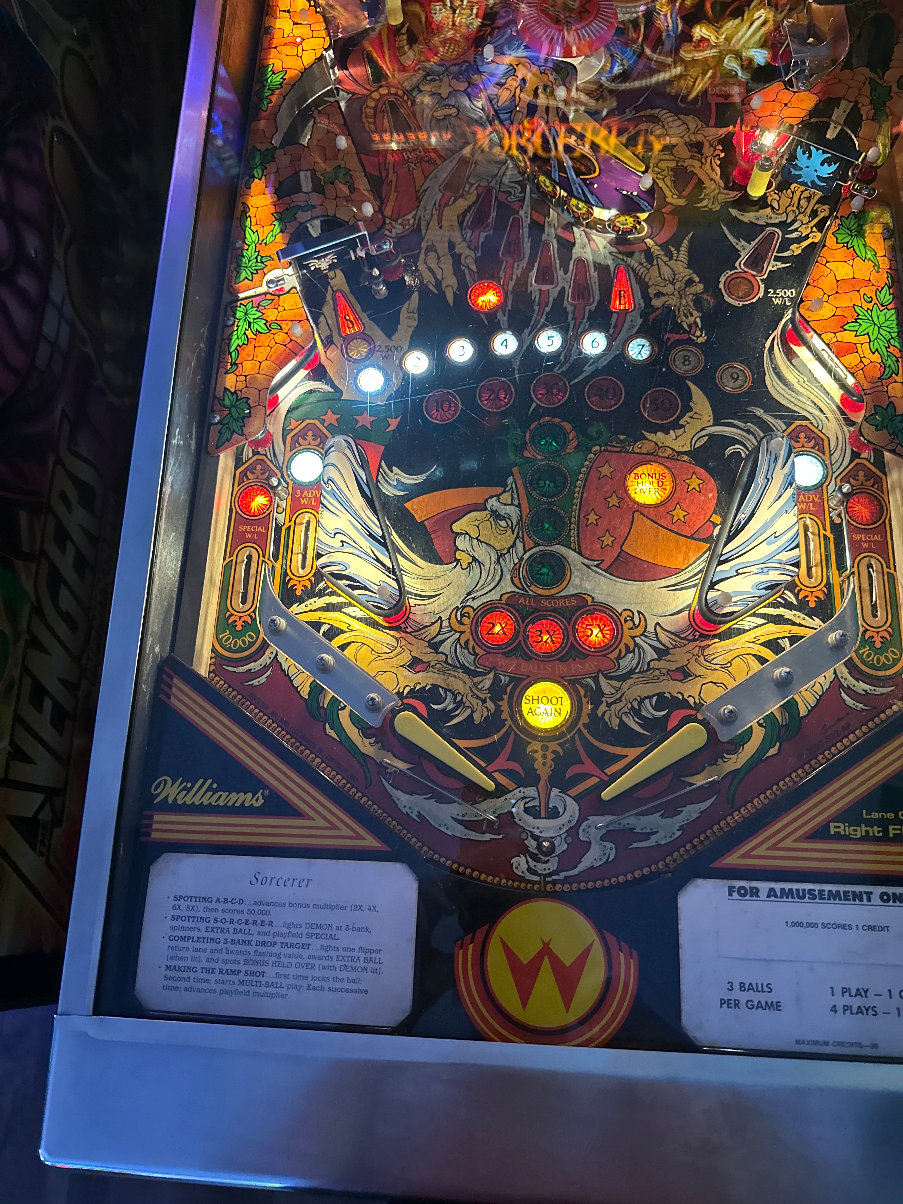 Williams Sorcerer Pinball Machine