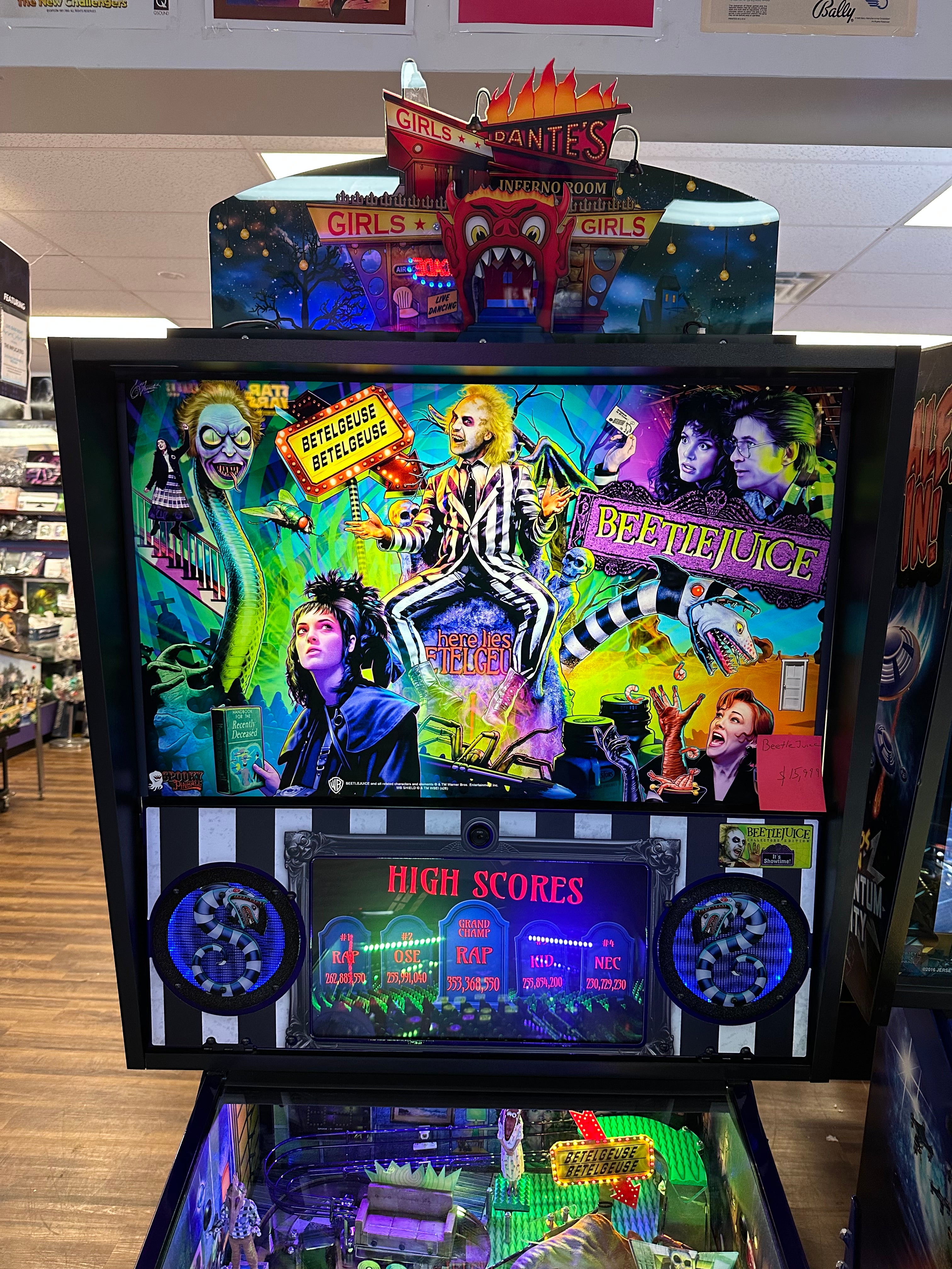 Spooky Pinball Beetlejuice Pinball Machine IN STOCK READY TO SHIP