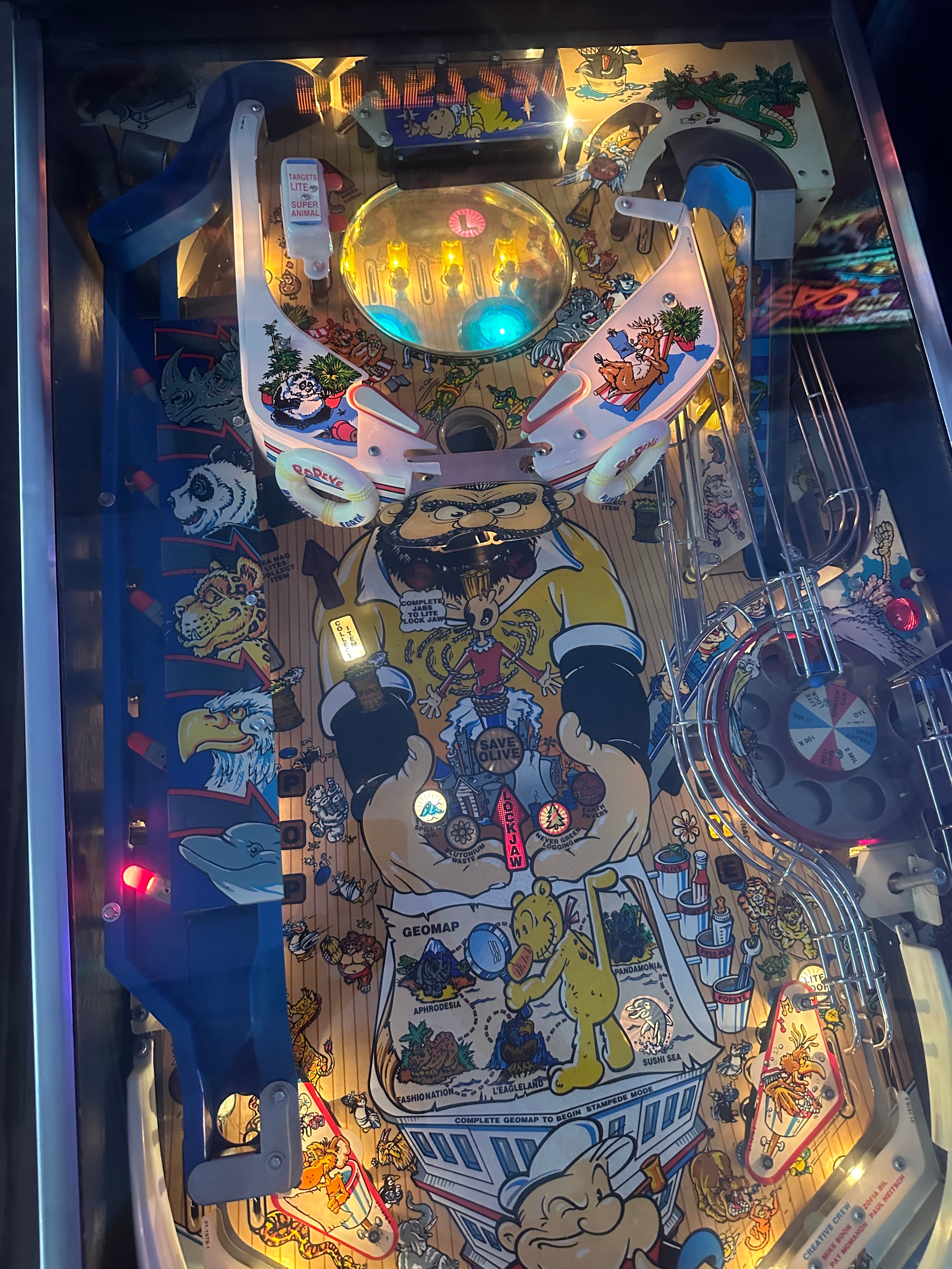 Bally Popeye Saves the Earth Pinball Machine