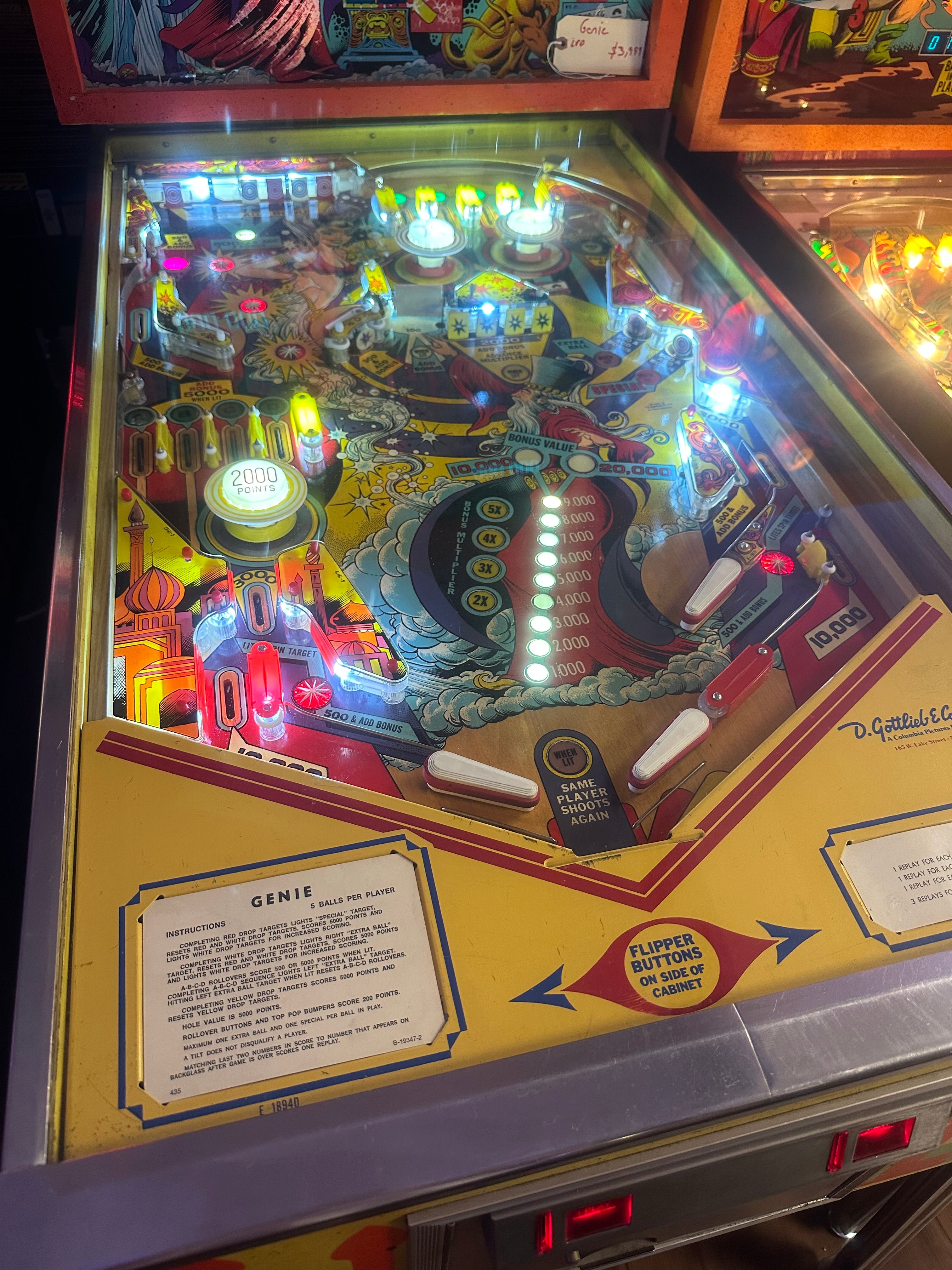 Gottlieb Genie Pinball Machine