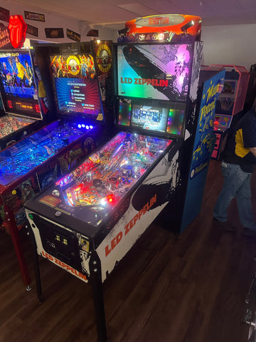 Image of Stern Pinball LOADED Led Zeppelin Premium Pinball Machine with Official Topper