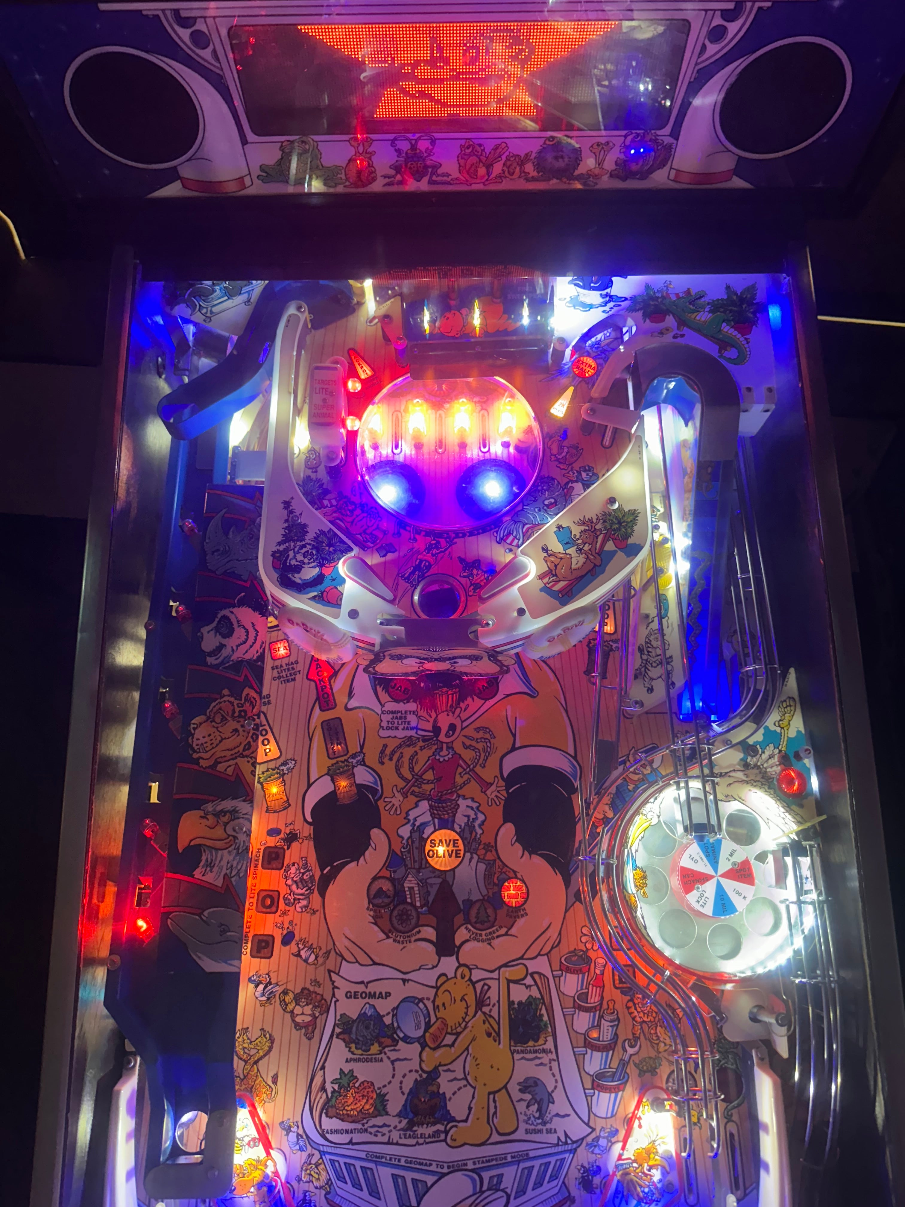 Bally Popeye Saves the Earth Pinball Machine